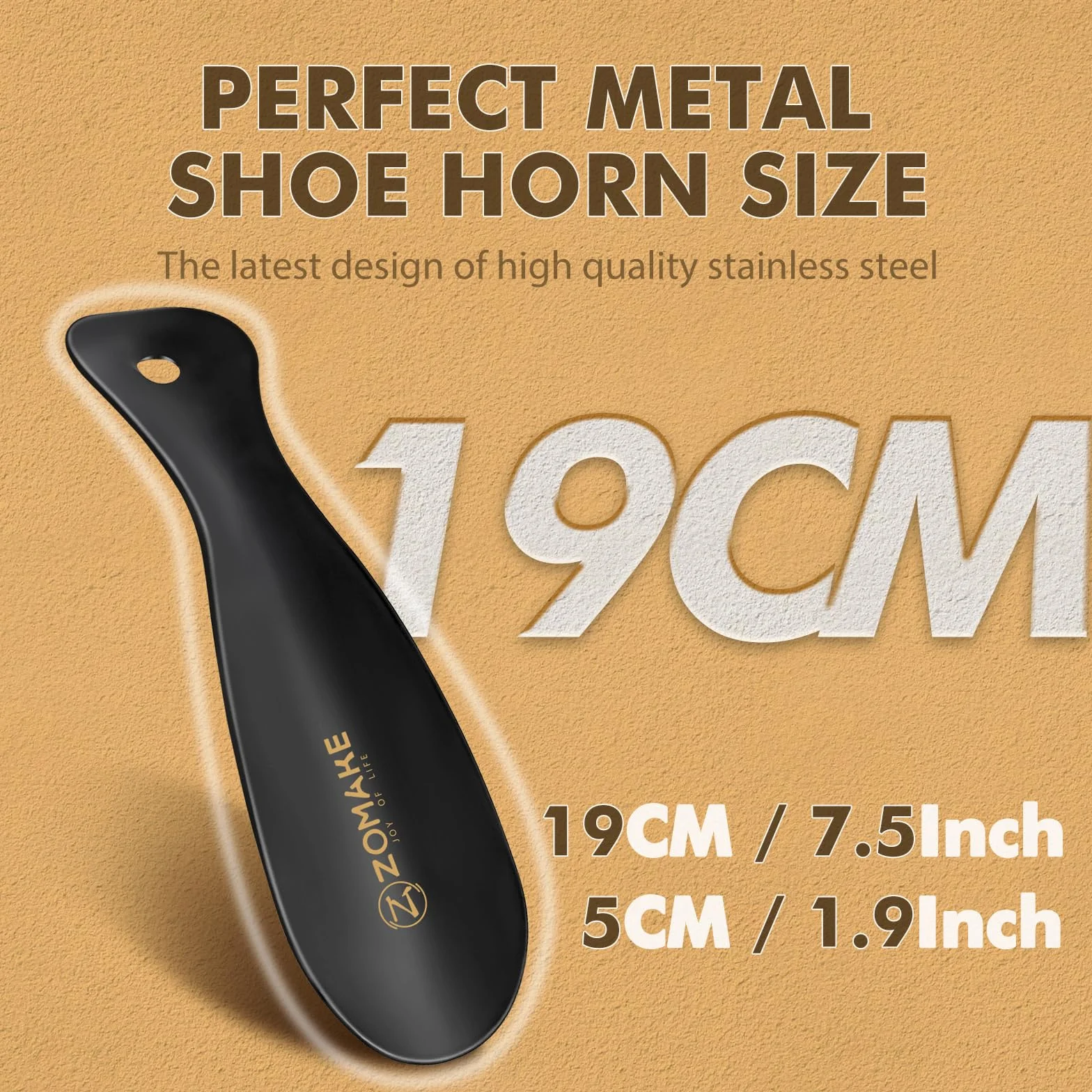 ZOMAKE Mała Łyżka do Butów Metalowa 19cm