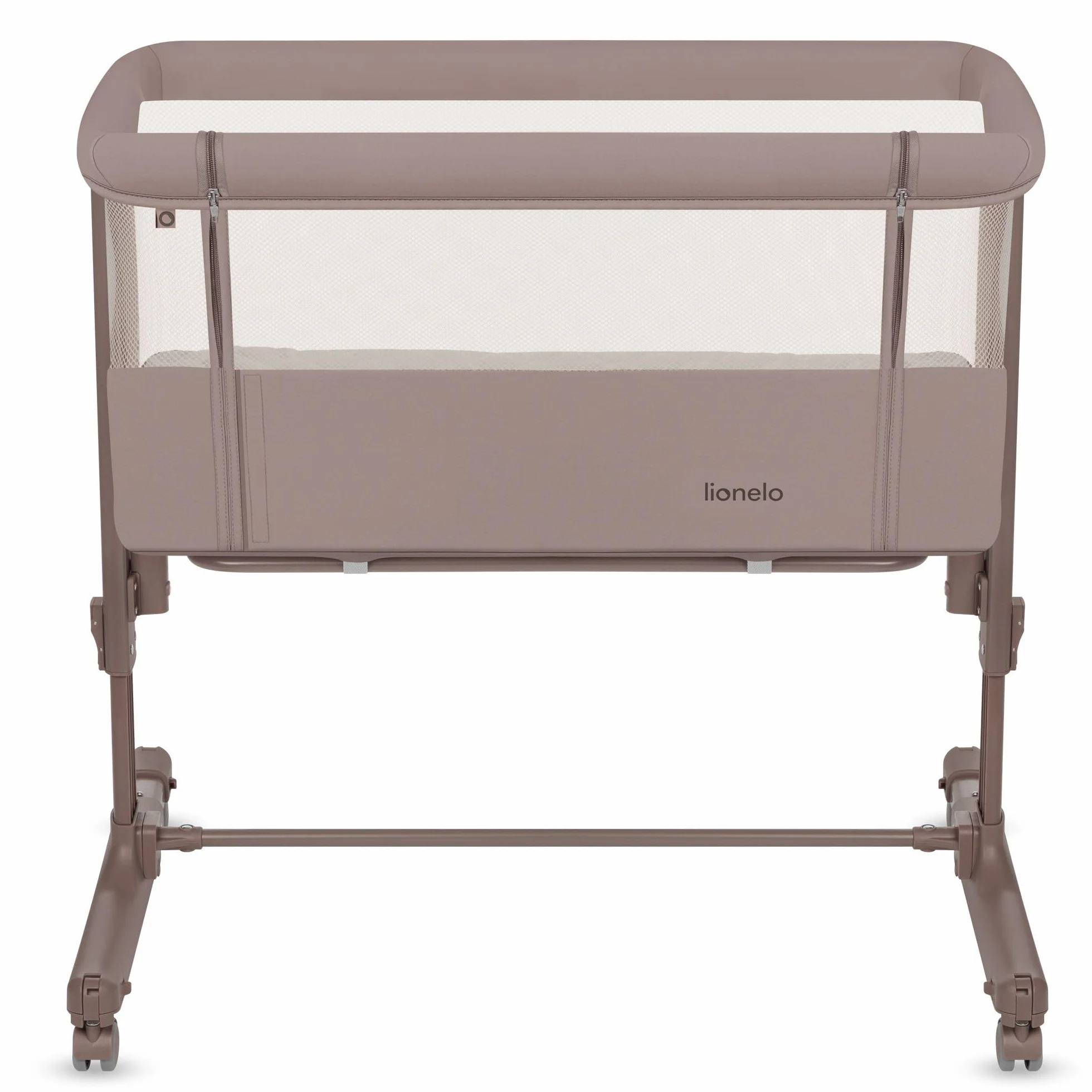 LIONELO Aurora 3 w 1 Łóżeczko Dziecięce do 9 kg, Łóżko Dostawne, Kołyska, Regulacja Wysokości oraz Kąta Nachylenia Materaca, 4 Kółka z Hamulcem Ergonomiczny Materac Torba (Szary)