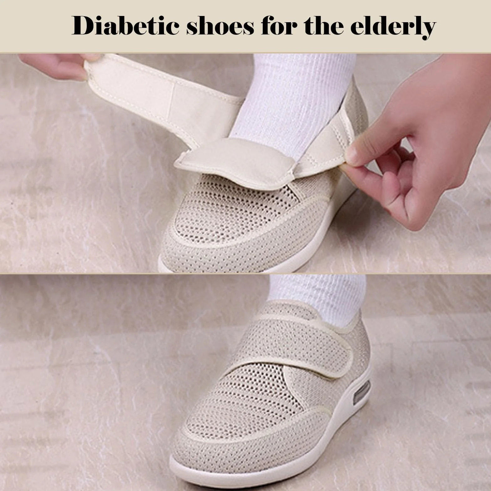 Diabetic Shoes for Women Men Wide Width Elderly Adjustable Closure Lightweight Breathable Swollen Feet Walking Edema Sneakers Blue
