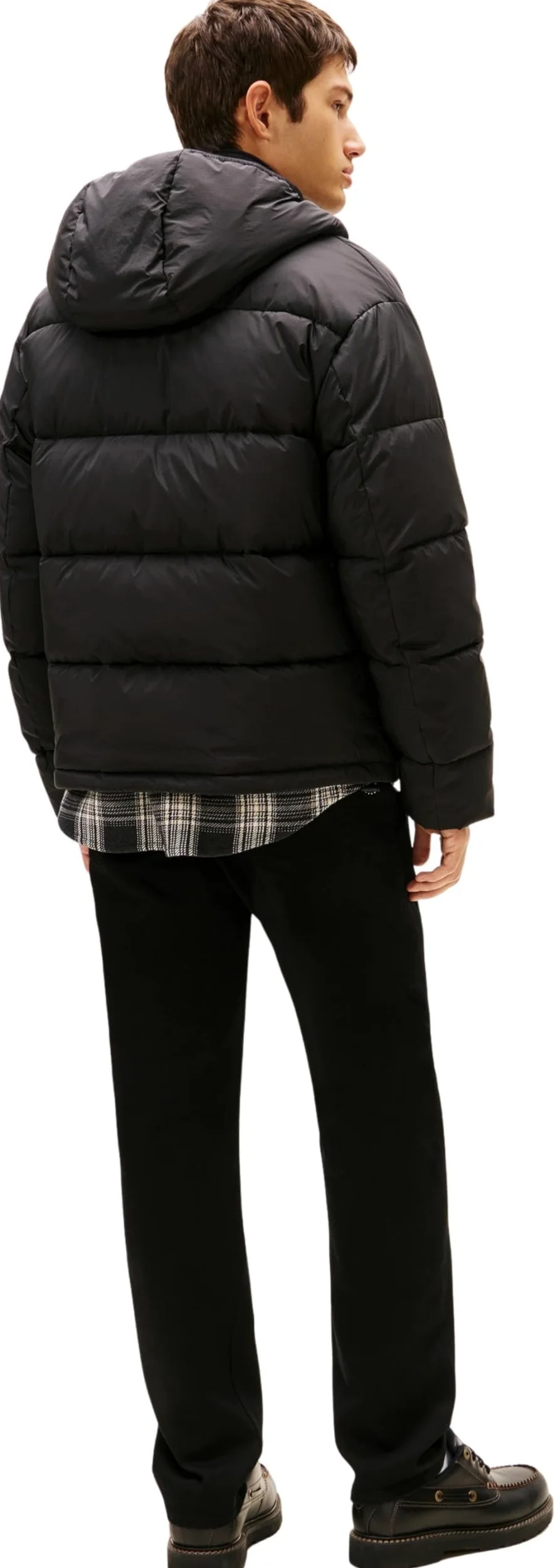 Tommy Jeans Męska kurtka puchowa TJM VAIL HOODED PUFFER EXT DM0DM22296, CZARNY (czarny), L, czarny (czarny), L