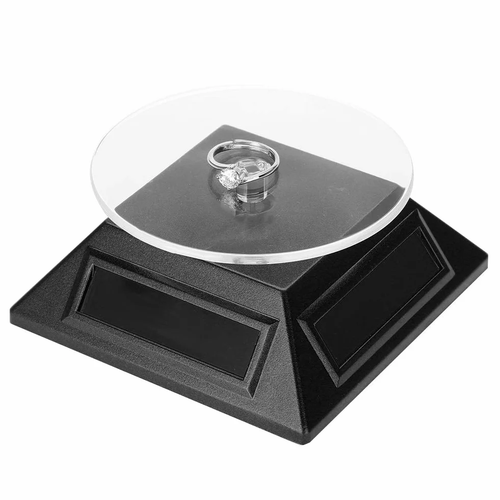 Stojak Obrotowy, Prezentacja Solarna 360 Stopni Obrotowy Organizer, Gramofon Na Produkty Fotograficzne, Biżuteria, Ciasto(Czarny)
