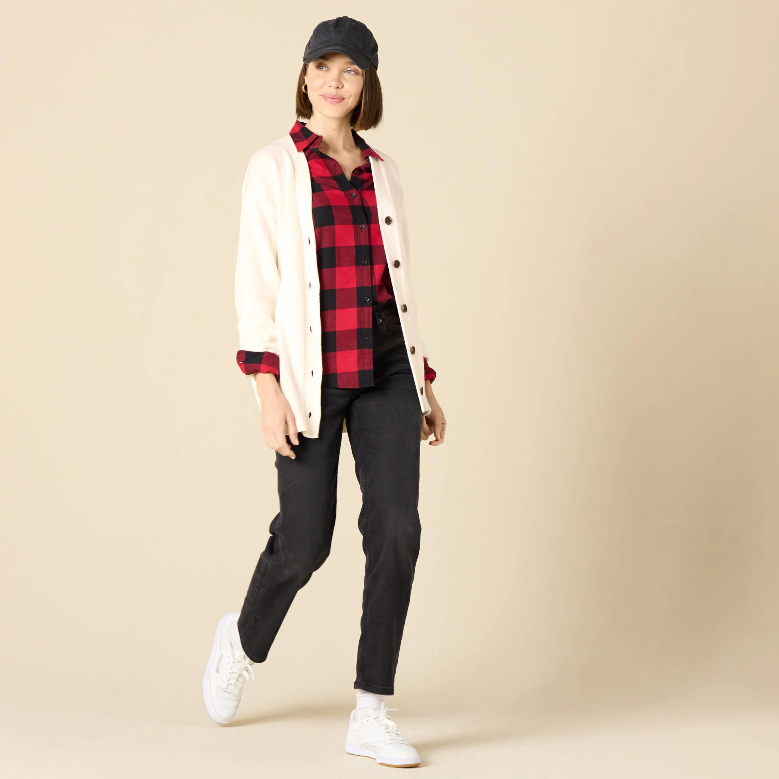 Amazon Essentials Kobiety Lekka flanelowa koszula z długim rękawem w kratę classic fit