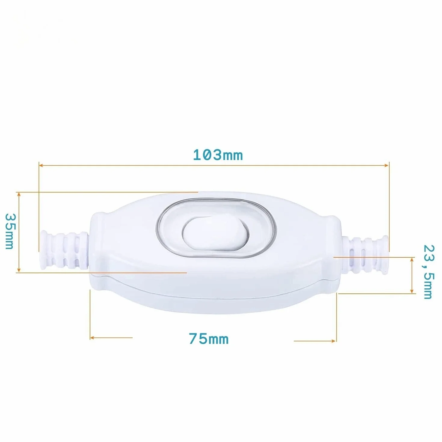 Wodoszczelny przełącznik IP65, biały, pasuje do użytku na zewnątrz, 2-biegunowy, 3 A, 250 V, pasuje do LED, SMD