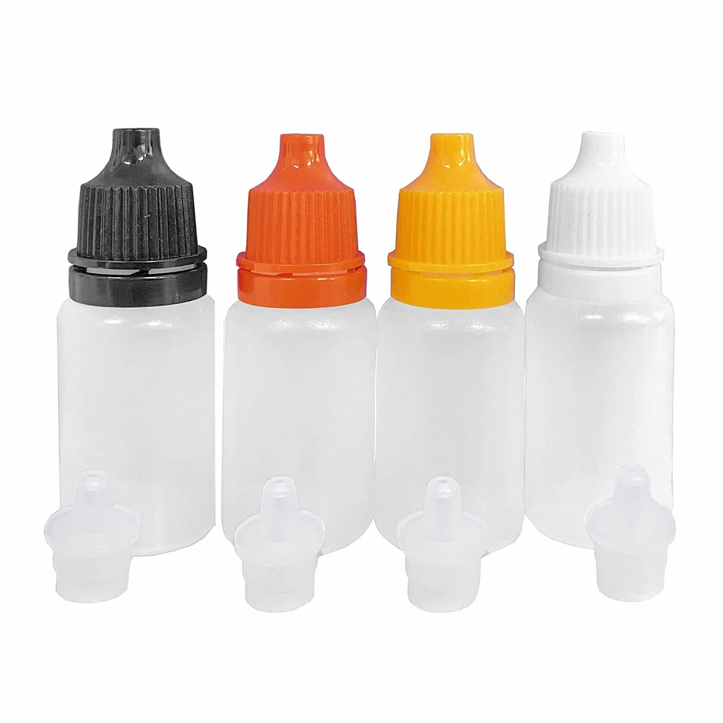21 sztuk butelek z tworzywa sztucznego, 10 ml, puste butelki z kroplomierzem, do kropli do oczu, Essential Oil Eliquids (kolor losowy)