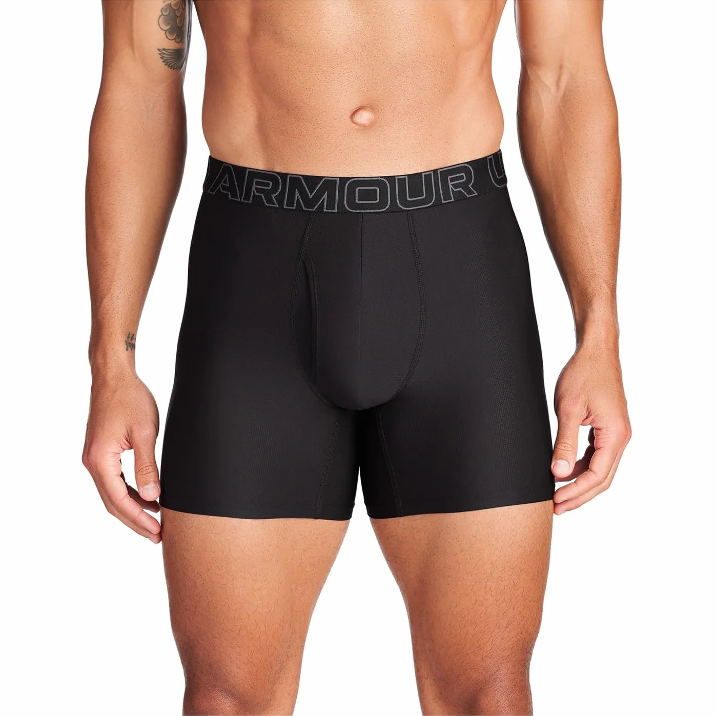 Under Armour Tech Mesh bokserki męskie 3 sztuki, długość nogawki 15 cm - oddychająca, odprowadzająca wilgoć, miękka w dotyku, komfort przez cały dzień, Czarny (Black), XL
