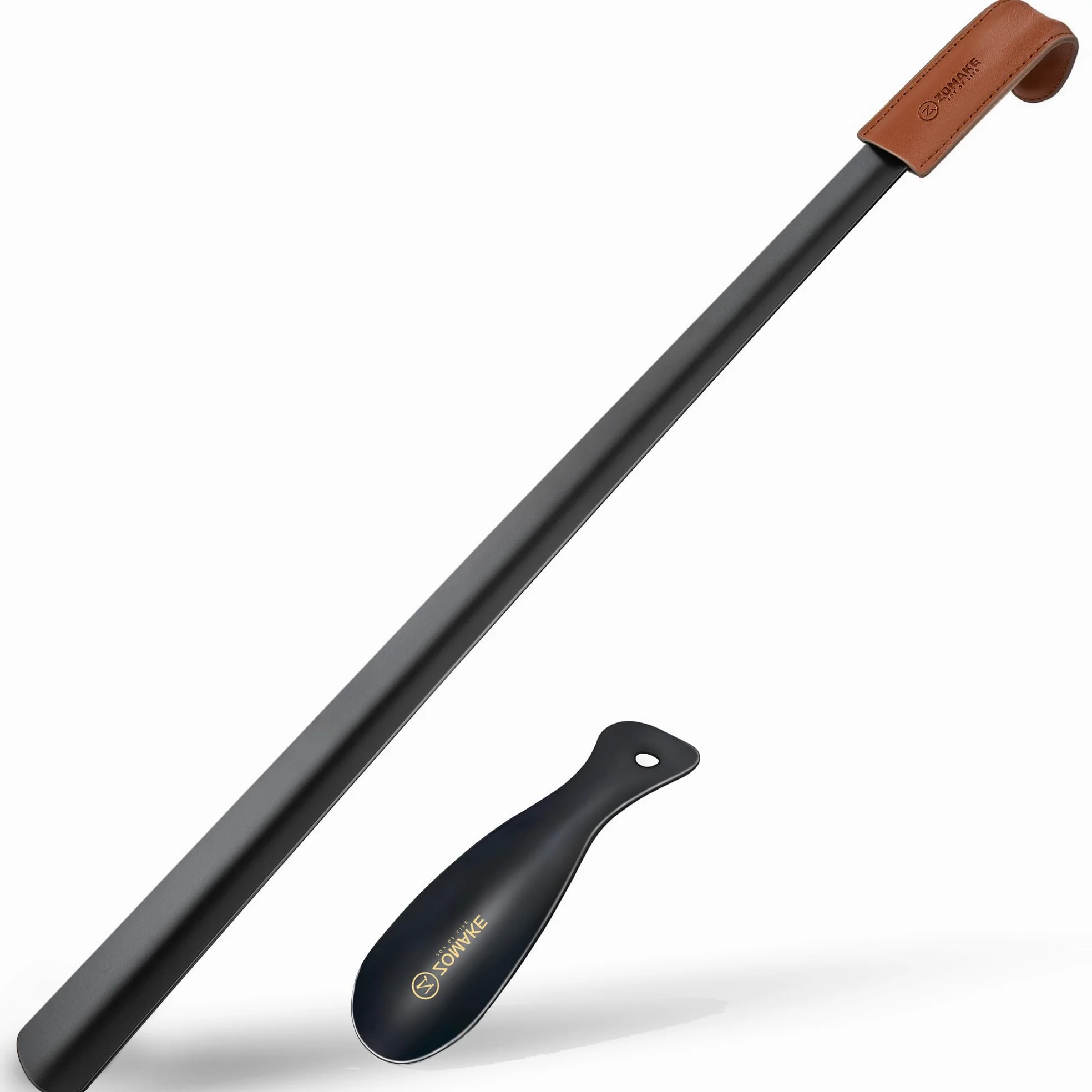 ZOMAKE Metalowe Łyżki Do Butów 2Szt - 72 cm Bardzo Długa Łyżka Do Butów Ze Stali Nierdzewnej Metalowa Dla Seniorów,Mężczyzn,Kobiet I Dzieci,19 cm Mała Stajnia Do Podróży (72 I 19 cm)
