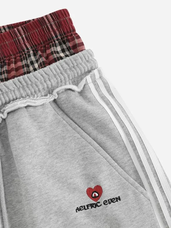 Aelfric Eden Baggy szorty męskie Y2K w kratkę patchwork oversize spodnie rekreacyjne hip-hop