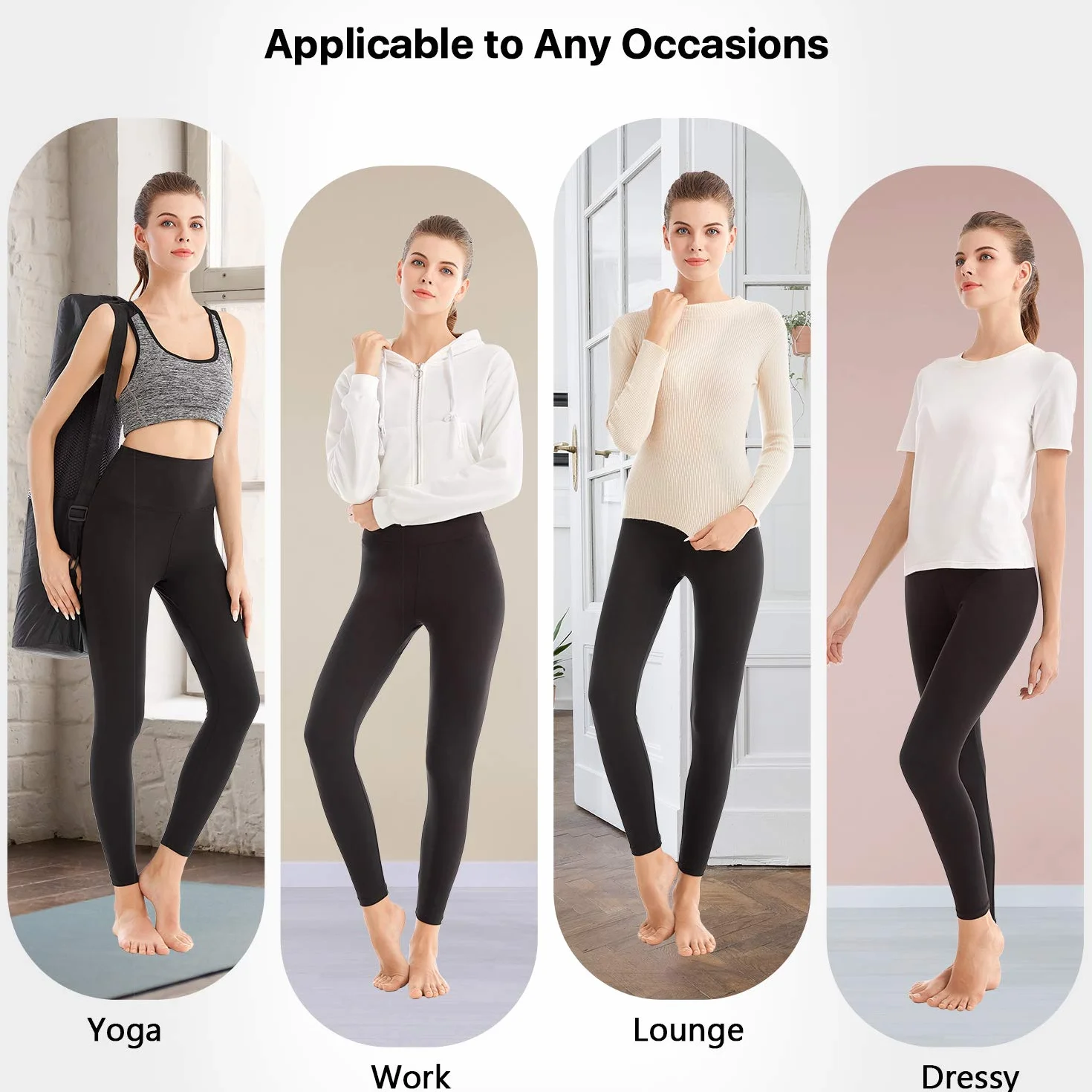 SINOPHANT Legginsy damskie, z wysokim stanem, nieprzezroczyste, elastyczne, przyjemnie miękkie, elastyczne, rozciągliwe sportowe legginsy do jogi