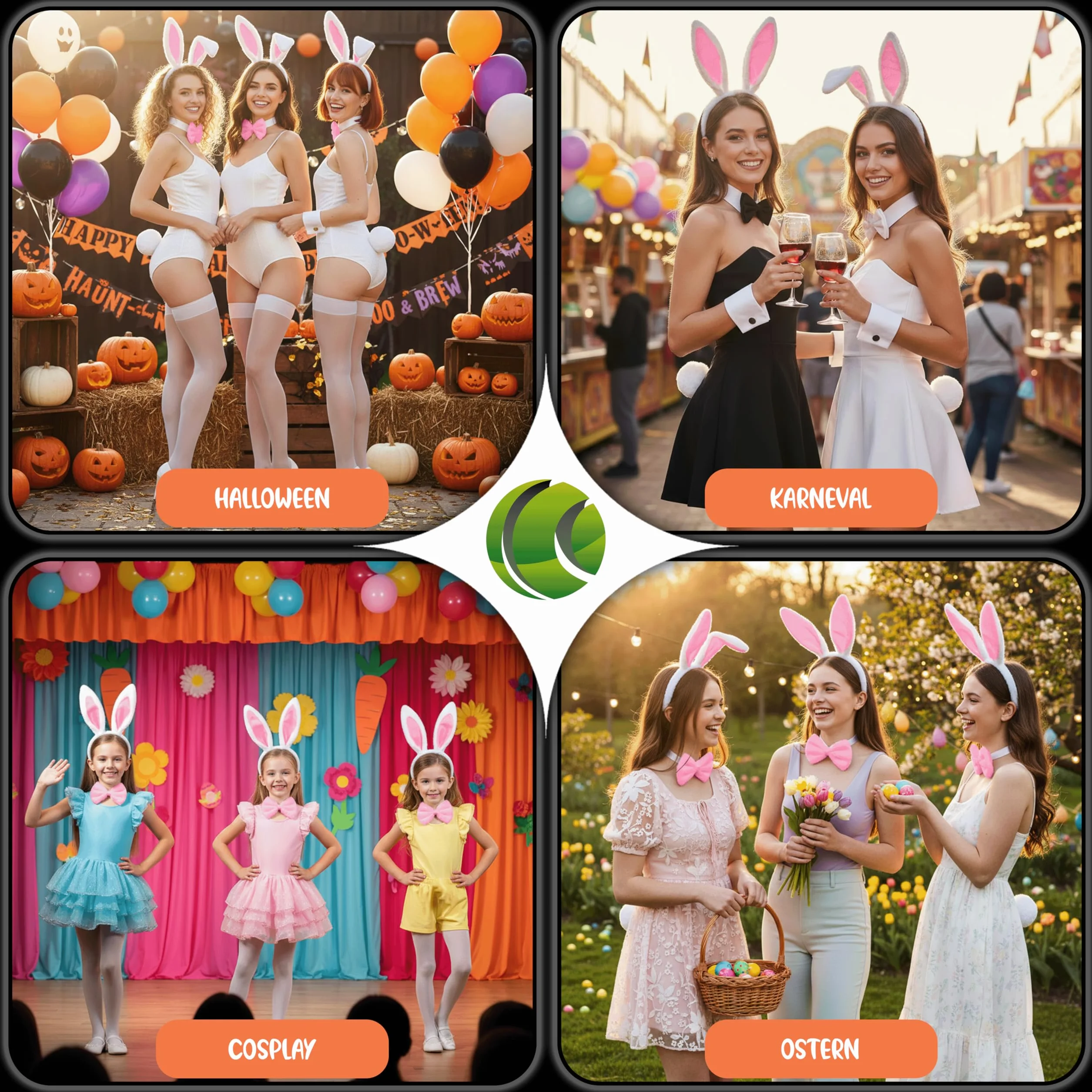 Balinco Seksowny kostium królika damski cosplay na Halloween karnawał