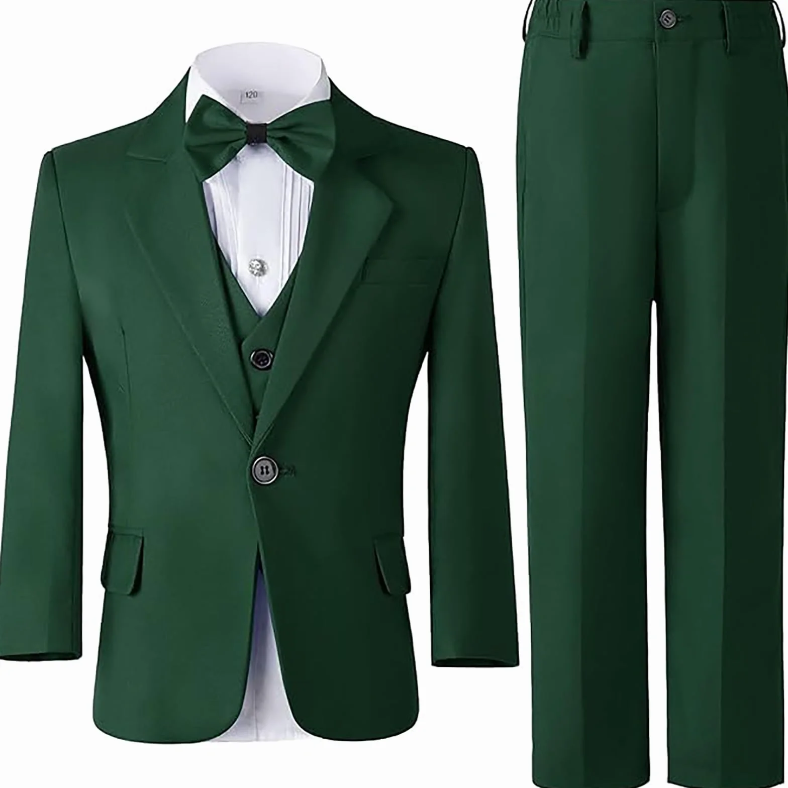 Garnitur ślubny dla chłopców 3 sztuki slim fit smoking marynarka spodnie kamizelka