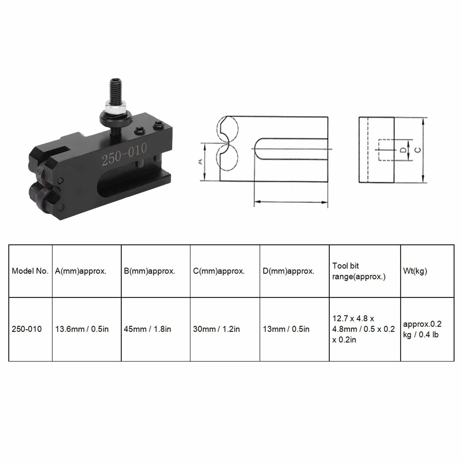 Eujgoov Typ tłoka tłoka narzędziowego do wiertarki CNC uniwersalne narzędzie z doskonałym zamiennikiem wykonania 250-010#