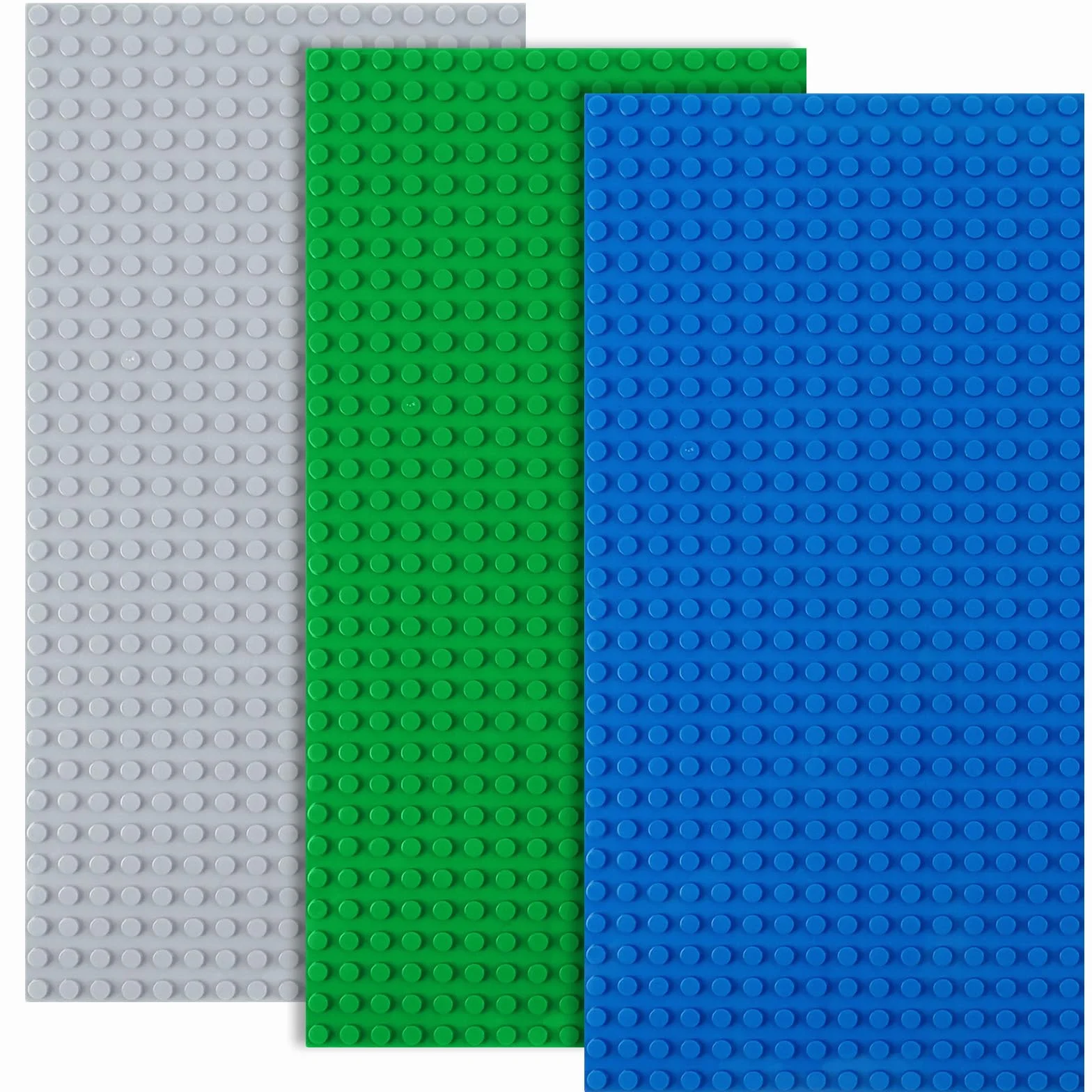 HOTUT Klasyczne płyty podstawowe, 3 szt., prostokątne, 16 x 32, podstawa do budowania, 12,9 x 25,6 cm, w 100% kompatybilna ze wszystkimi głównymi markami, zestaw tablic konstrukcyjnych i