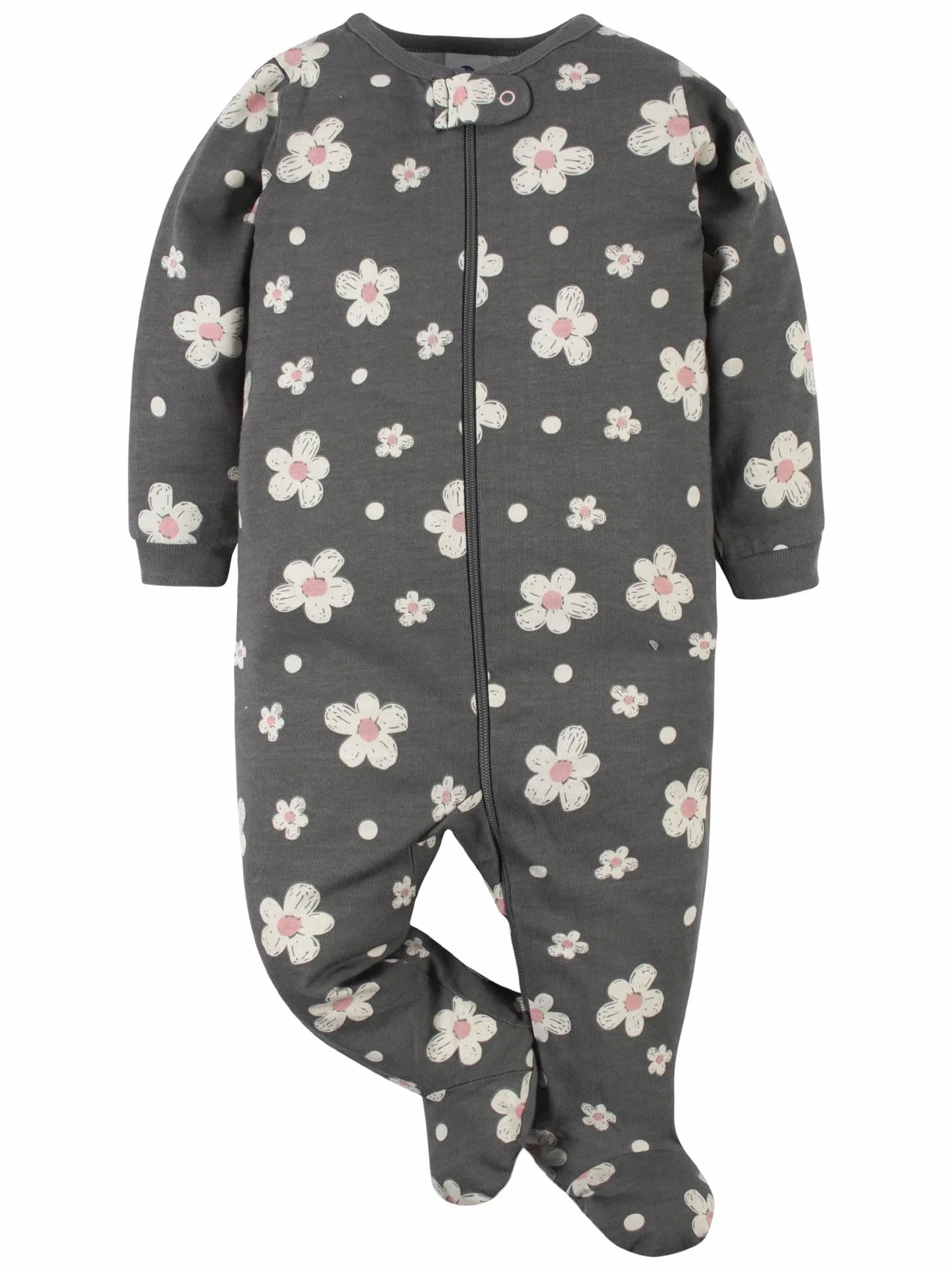 Gerber Sleep 'N Play Śpioszki dziecięce dla dziewczynek ze stópkami, 4-pak