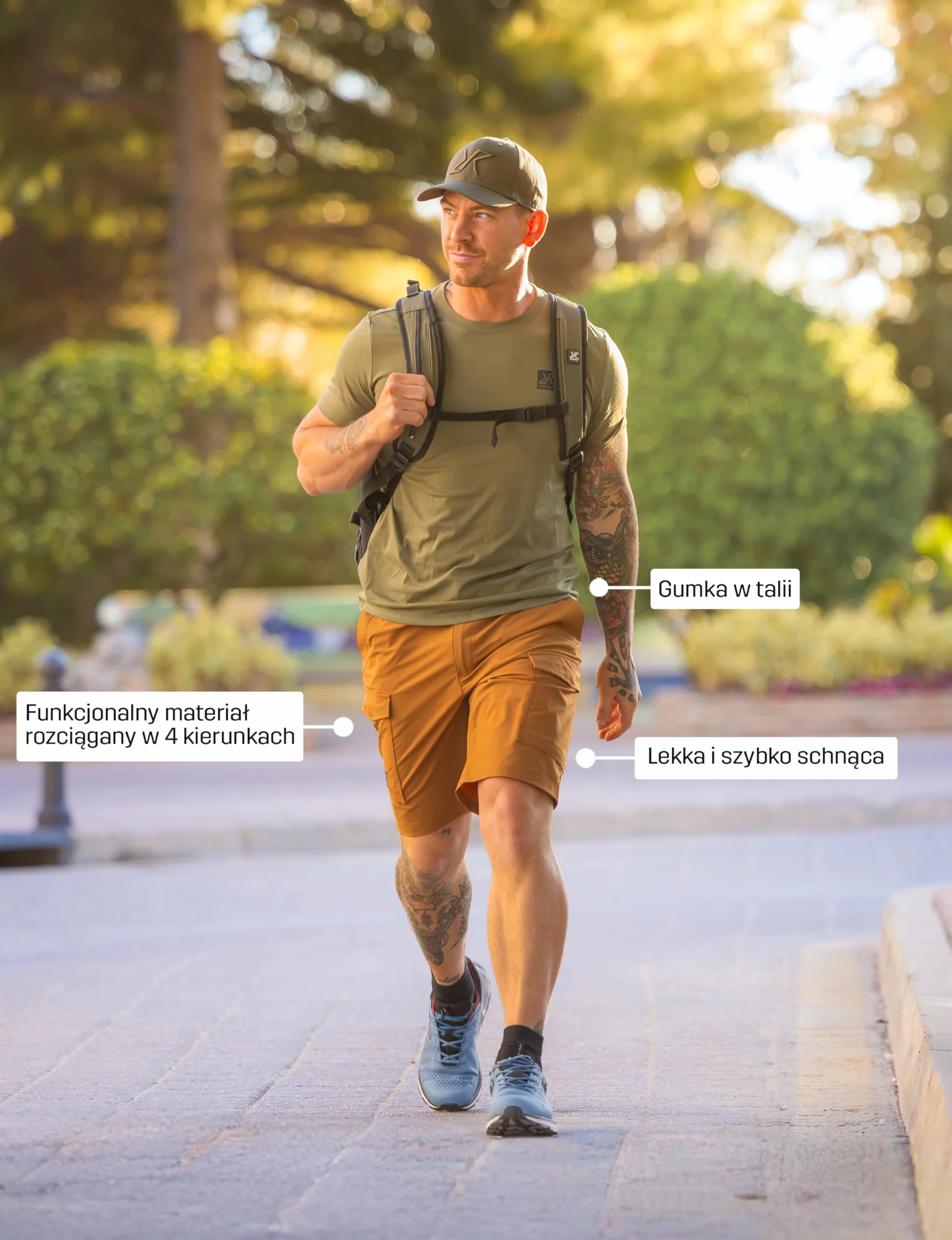 RevolutionRace Adventure Cargo Stretch Shorts Męskie, Lekkie i praktyczne spodenki turystyczne