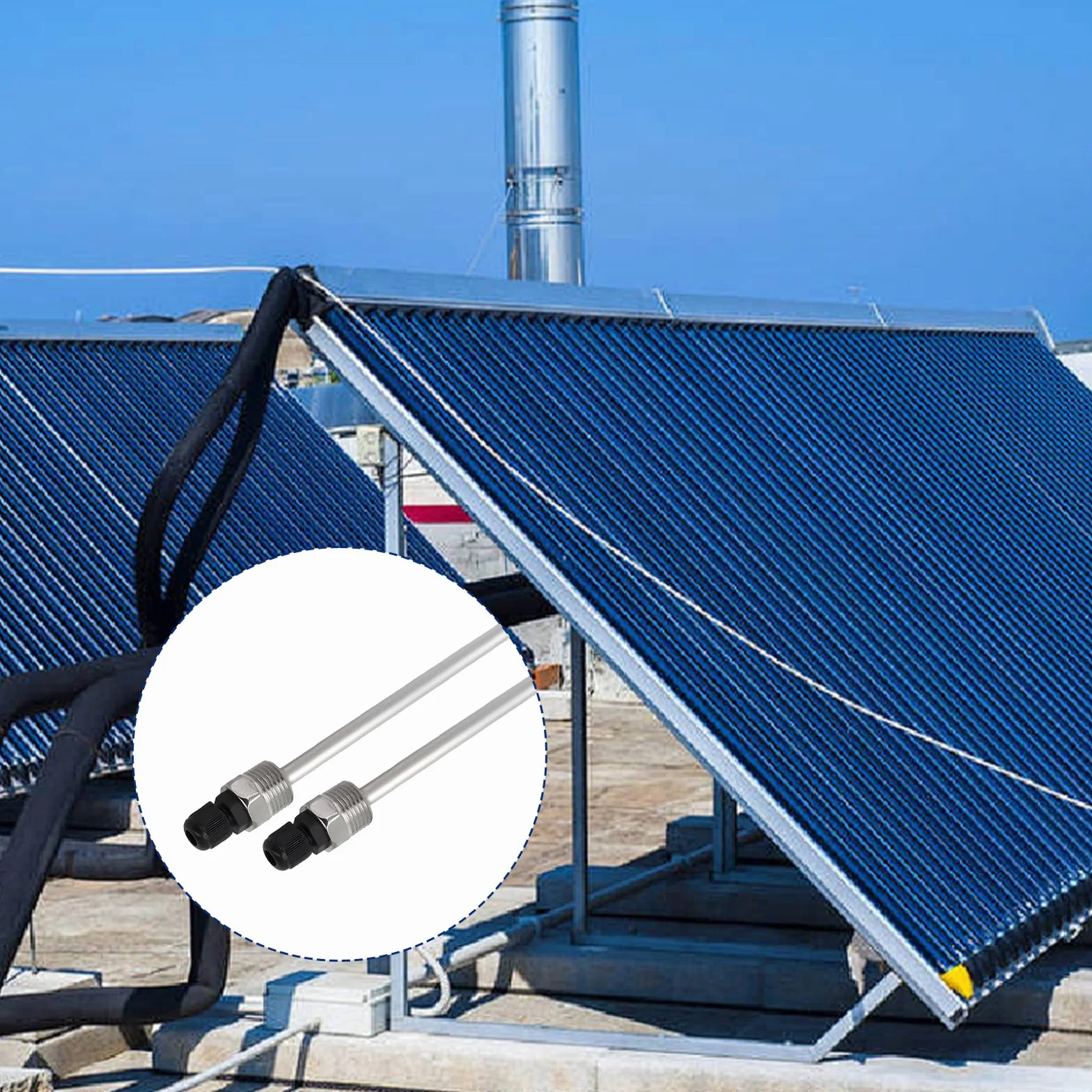 2 sztuki tulejek zanurzeniowych G 1/2 cala 300 mm, stal nierdzewna 304, tuleje zanurzeniowe do czujnika temperatury 8 x 300 mm, rury chroniące przed zanurzeniem do elementów termicznych