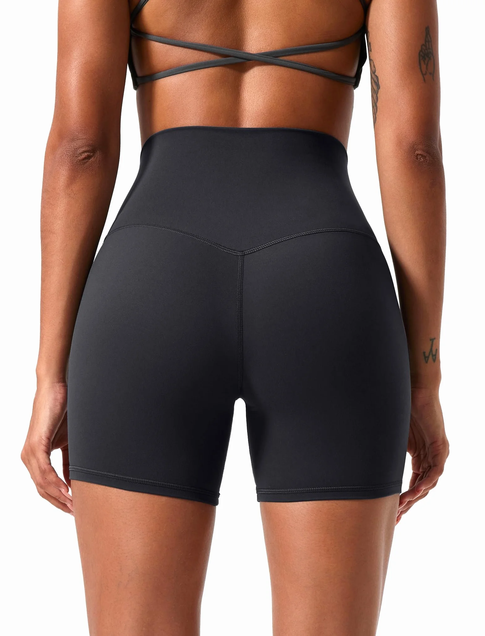 Damskie Spodenki Sportowe do Jogi z Wysokim Stanem Push Up Scrunch Butt 2 Sztuk