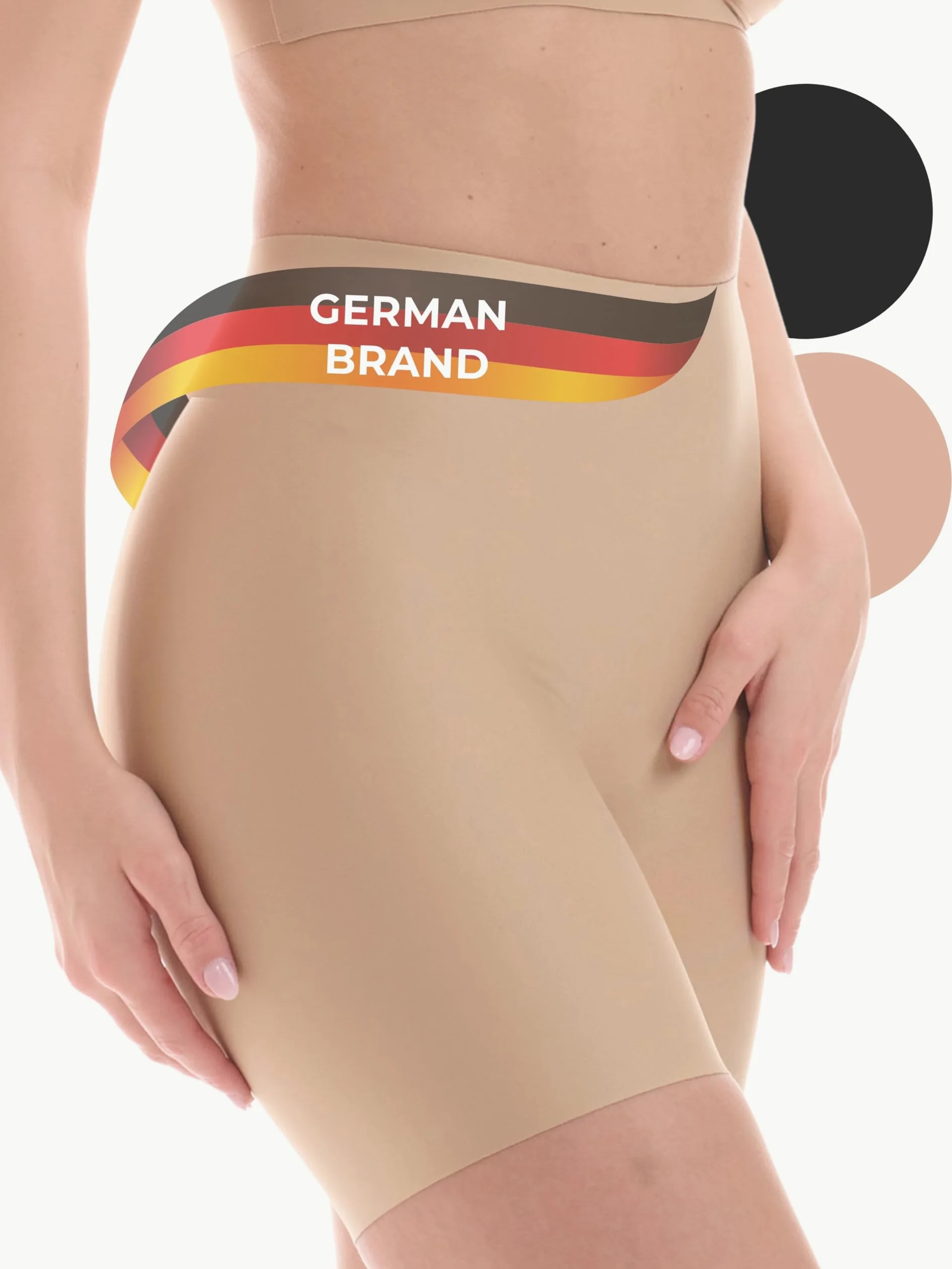 TONEST Shapewear damskie spodnie wyszczuplające brzuch - średni stan - majtki modelujące figurę z nogawkami - Shape - spodnie rowerowe - 1300-MS-FC