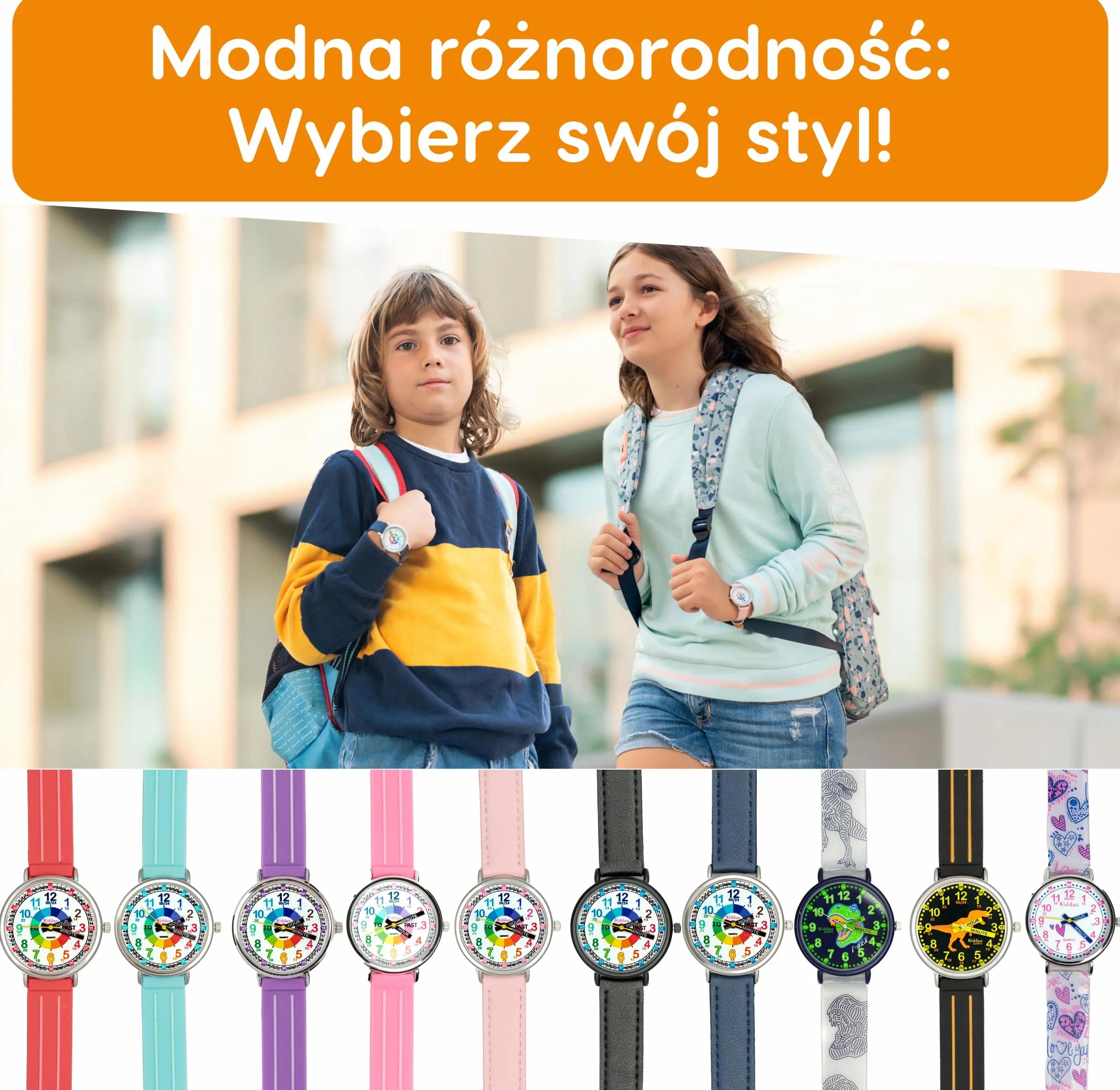 Kiddus Analogowy zegarek edukacyjny dla chłopca, dziewczynki. Naucz się czytać zegar dzięki naszemu łatwemu systemowi Time Teacher, ćwiczenia w zestawie. Zaprojektowany w Barcelonie, ciągnąć