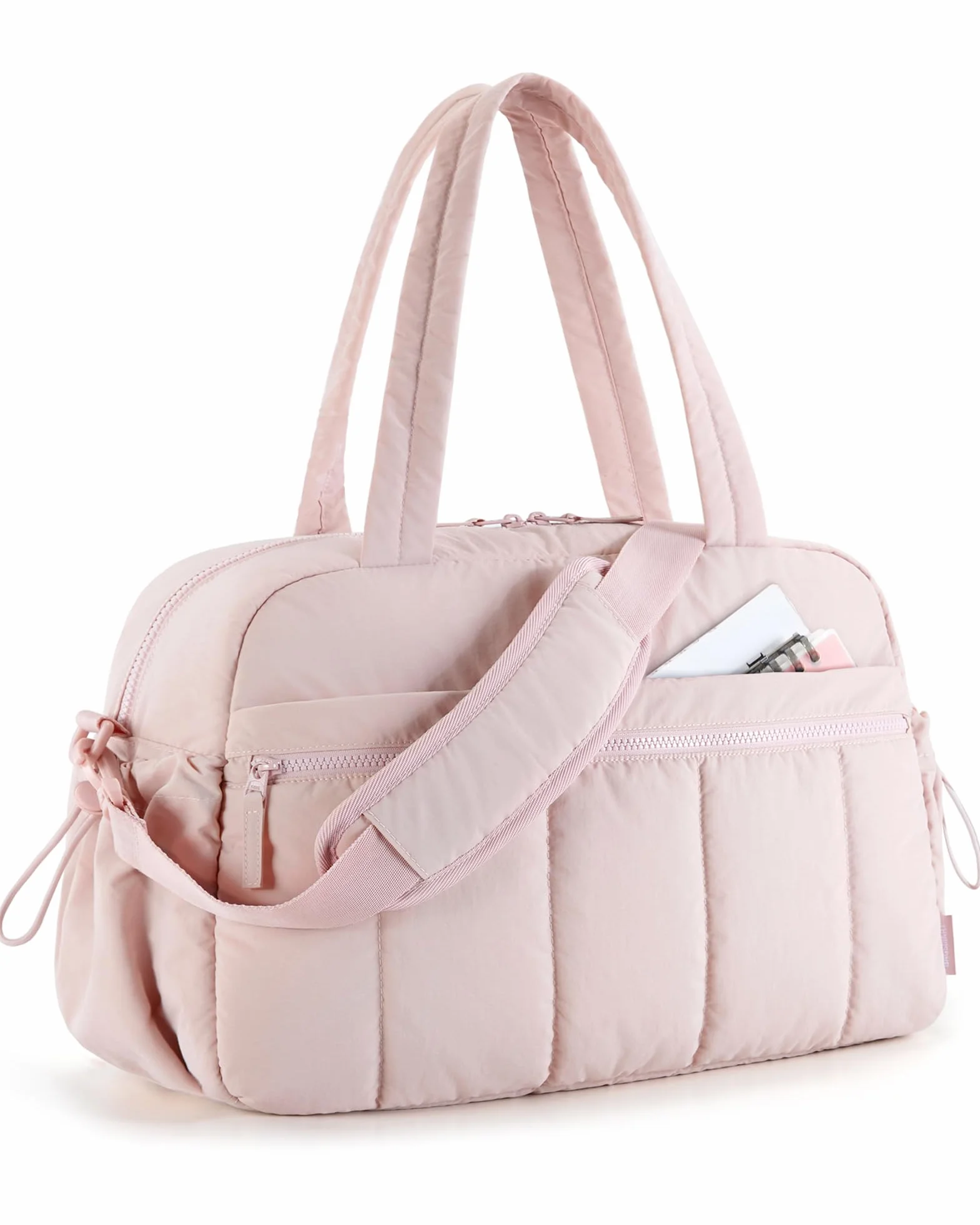 BAGSMART Torba Podróżna Damska 24L Sportowa Wodoodporna Puch Różowy