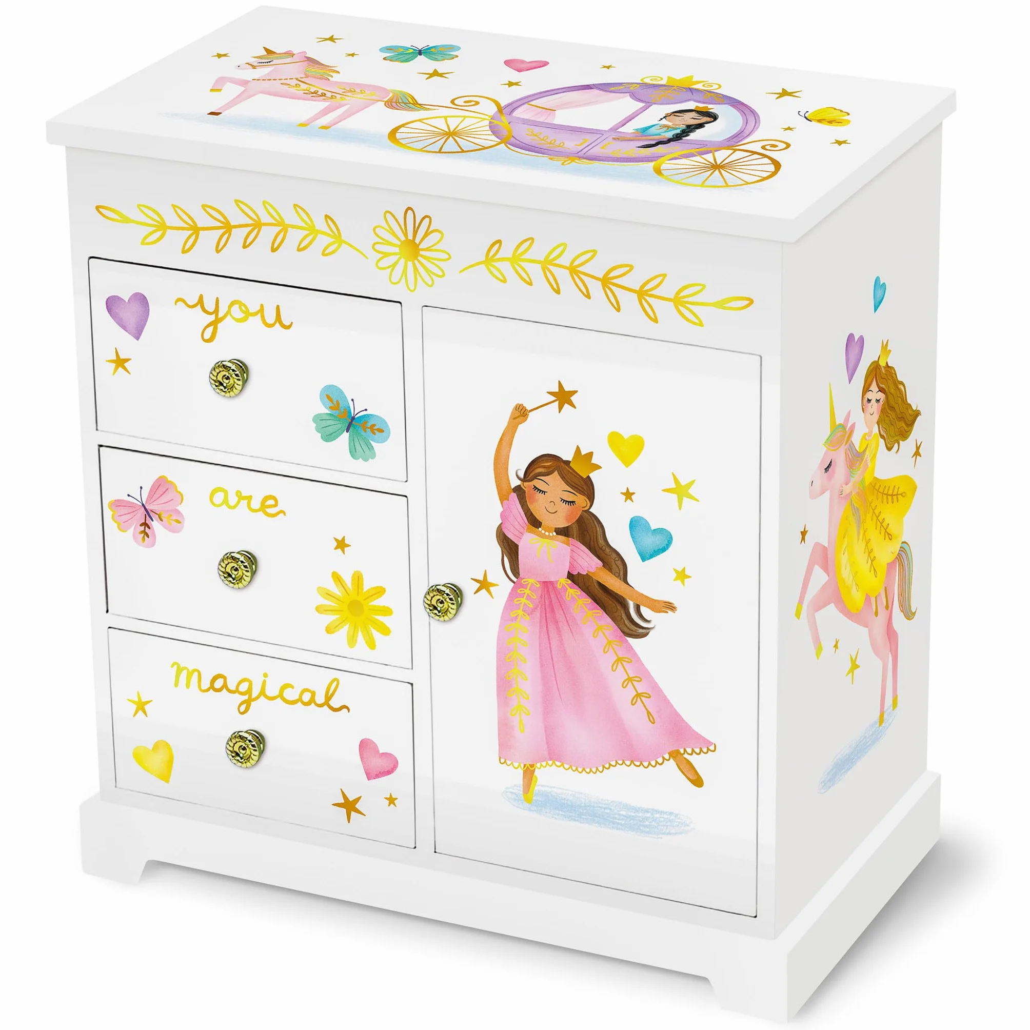 Giggle & Honey Muzyczna Szkatułka na Biżuterię dla Dziewczynek 4-6 Lat Pozytywka