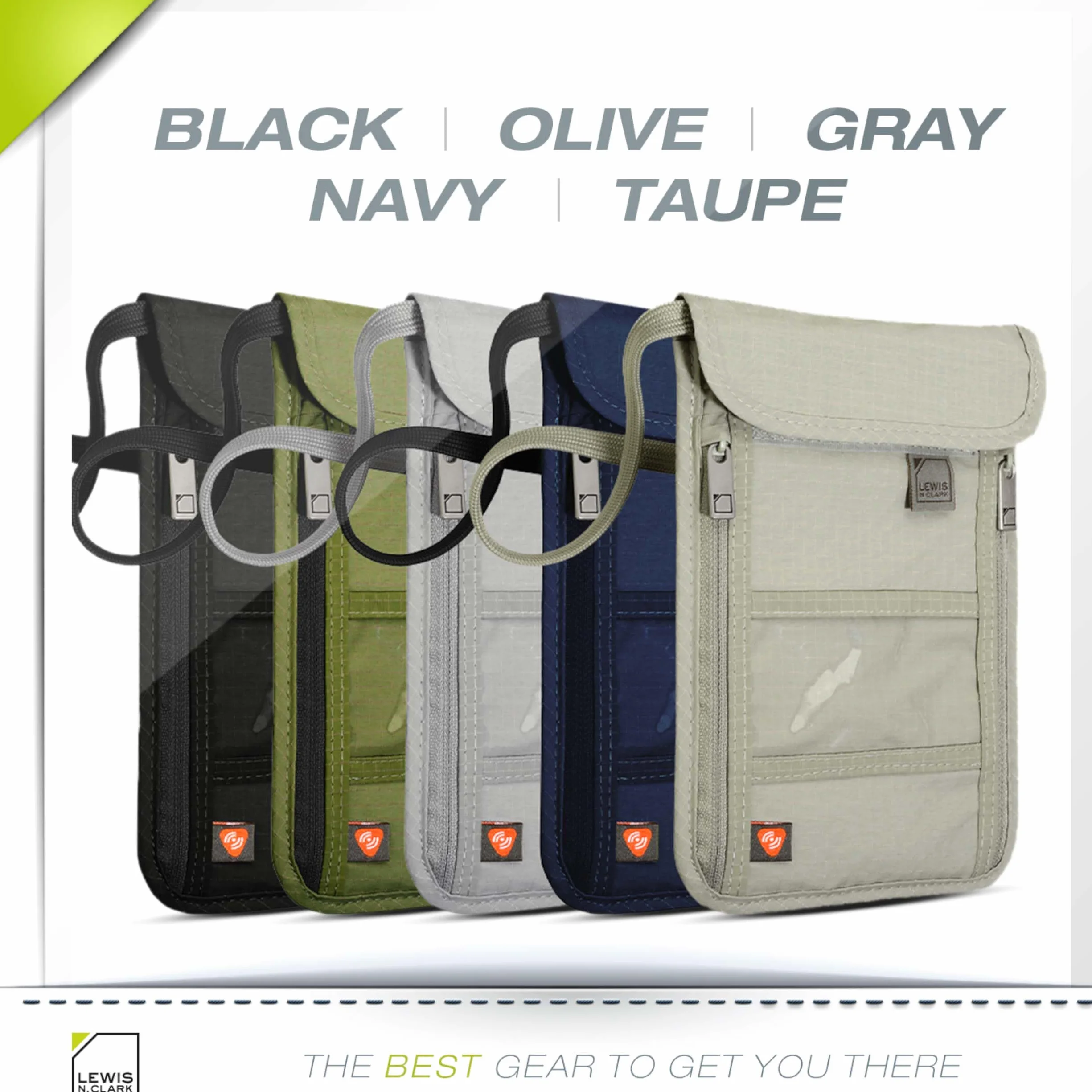 Lewis N. Clark Saszetka RFID, Czarny, One Size