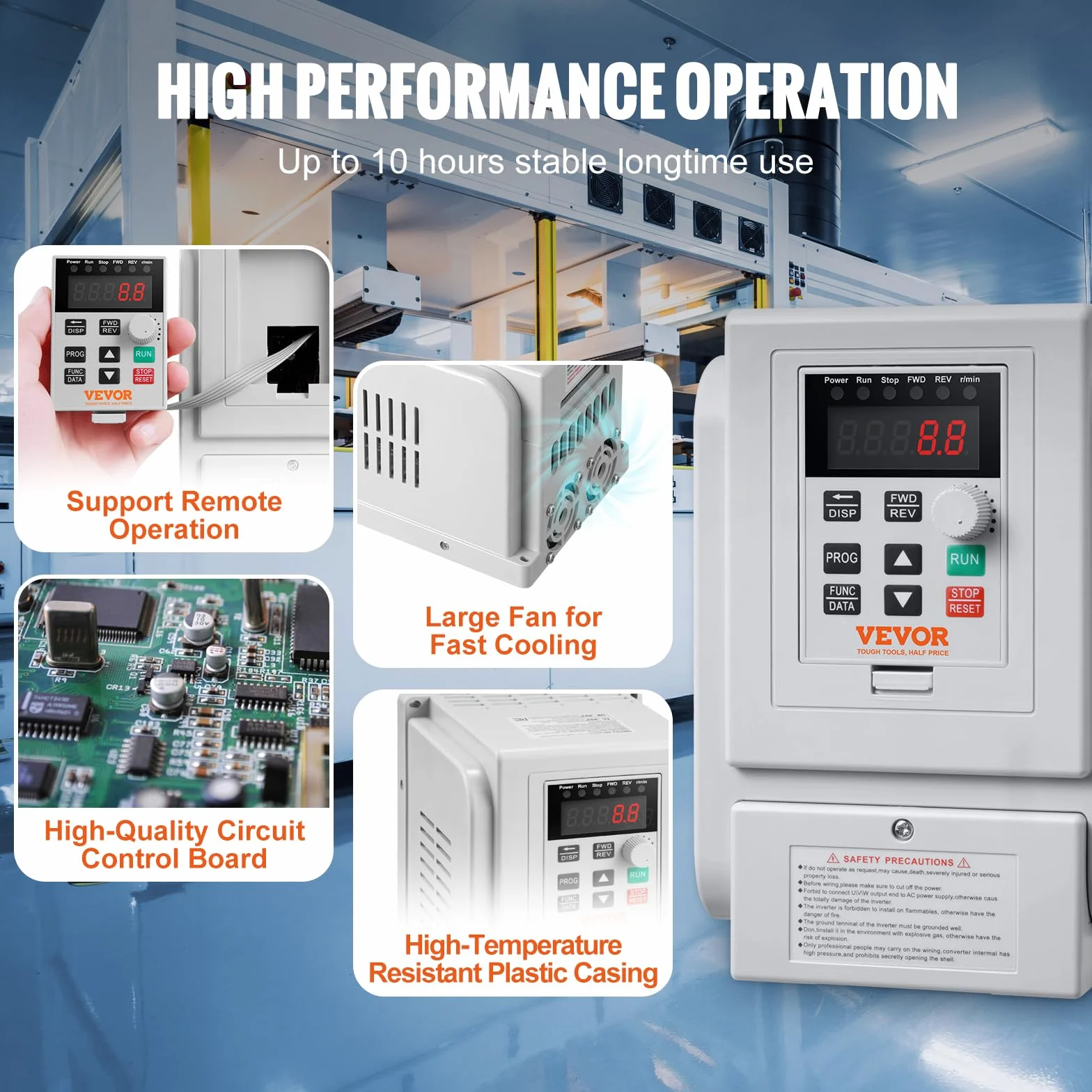 VEVOR 2,2 kW 10 A 3 KM przetwornica częstotliwości VFD AC 220–240 V regulator częstotliwości, regulator prędkości, przetwornik częstotliwości, silnik falownika, VFD, zmienna częstotliwość, w zestawie
