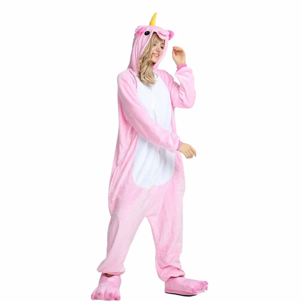 Jednorożec Onesie kostium dla dorosłych – pluszowa piżama Kigurumi, unisex, kostium zwierzęcy, rozmiary S-XL