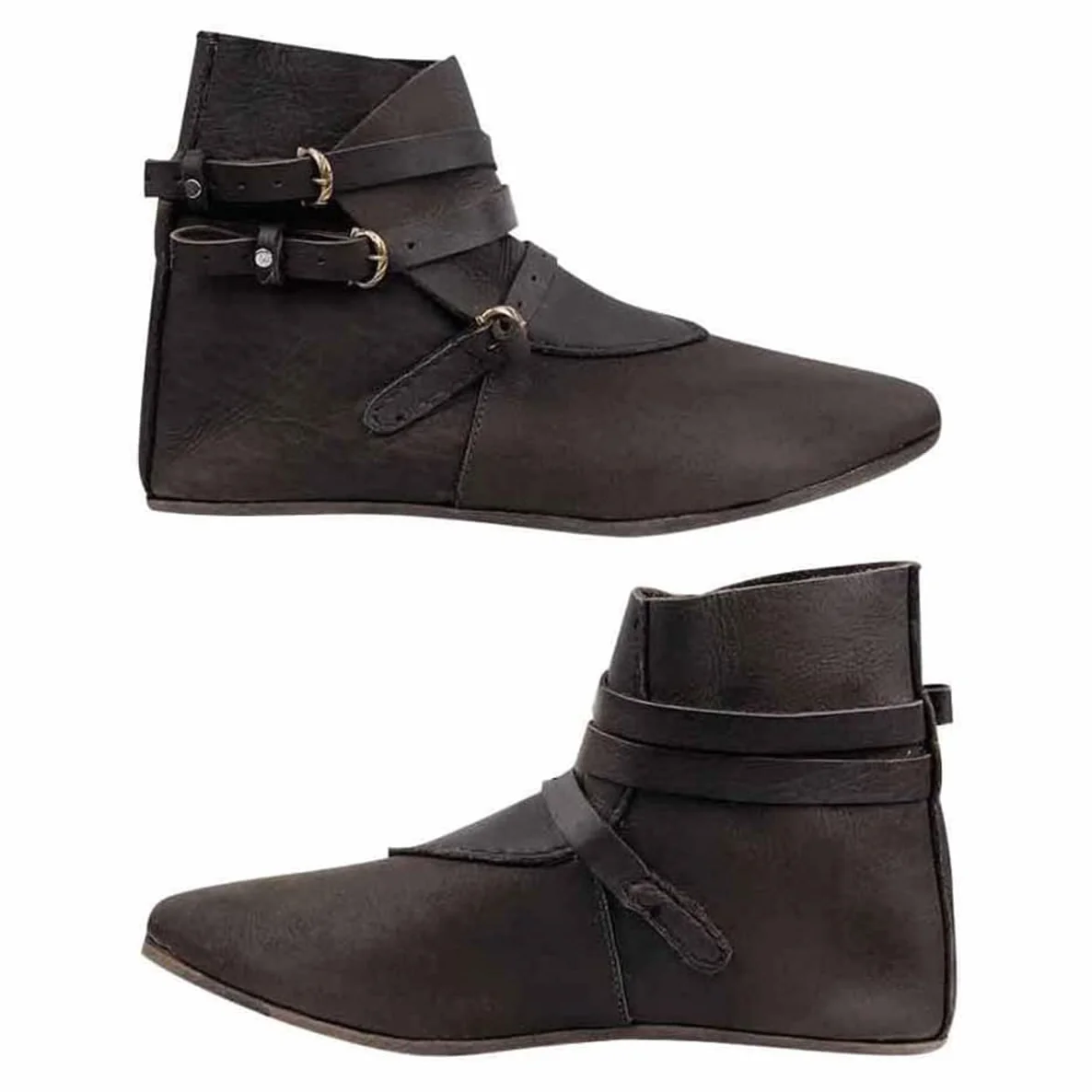 Buty z krótkimi kostkami Retro Knight Cosplay - 1 para PU skórzane buty wikingów
