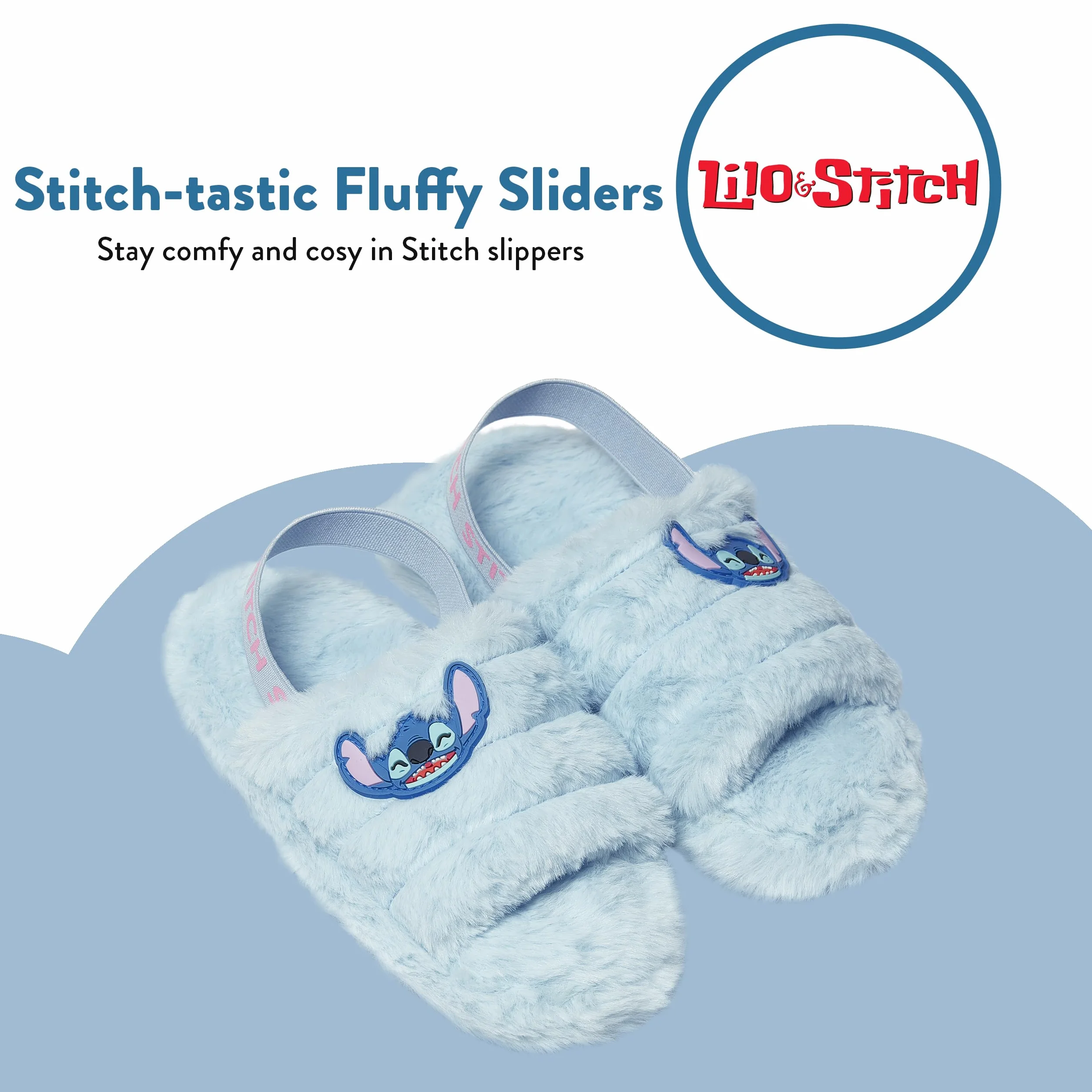 Kapcie Disney Stitch Dla Dziewczynek | Slajdy Stitch | Puszyste Slajdy | Kapcie Dla Dziewczynek