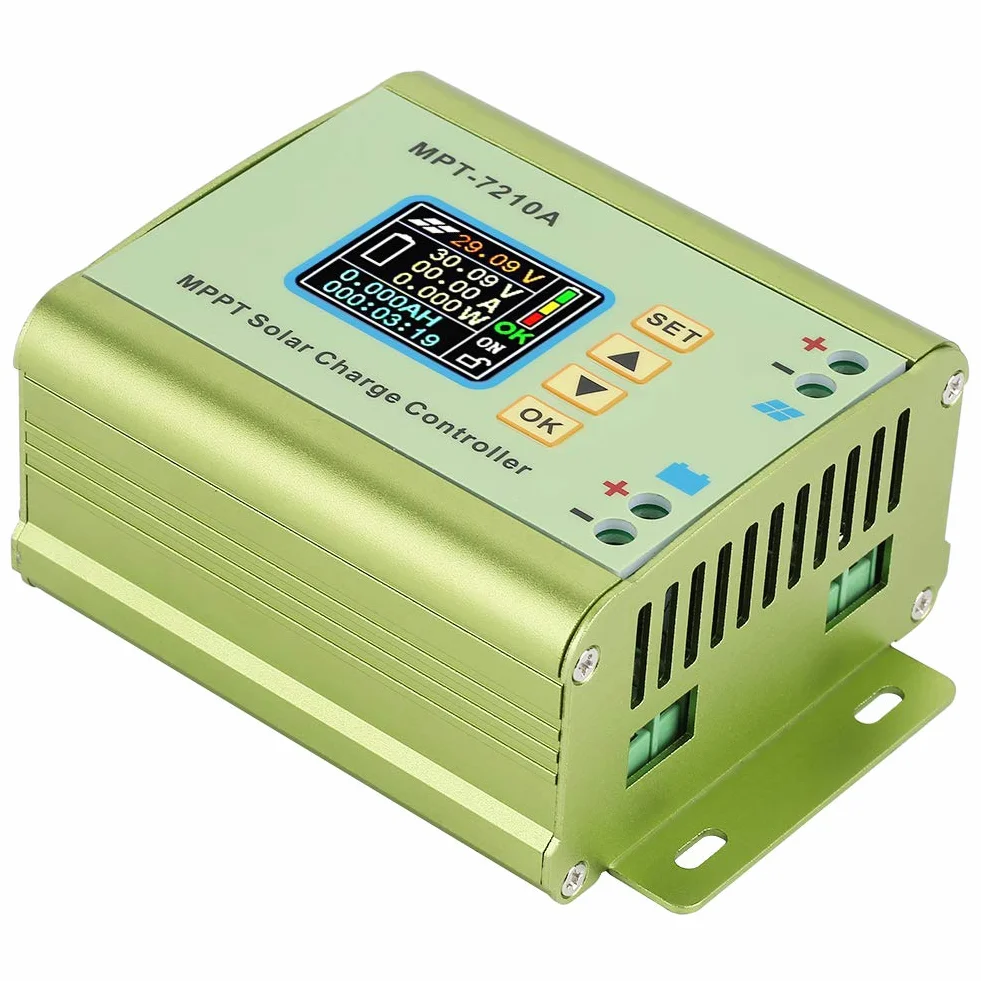 Regulator ładowania panelu słonecznego, MPT-7210A kontroler ładowania panelu słonecznego wyświetlacz LCD kontroler solarny dla przemysłu domowego komercyjnego samochodu łodzi