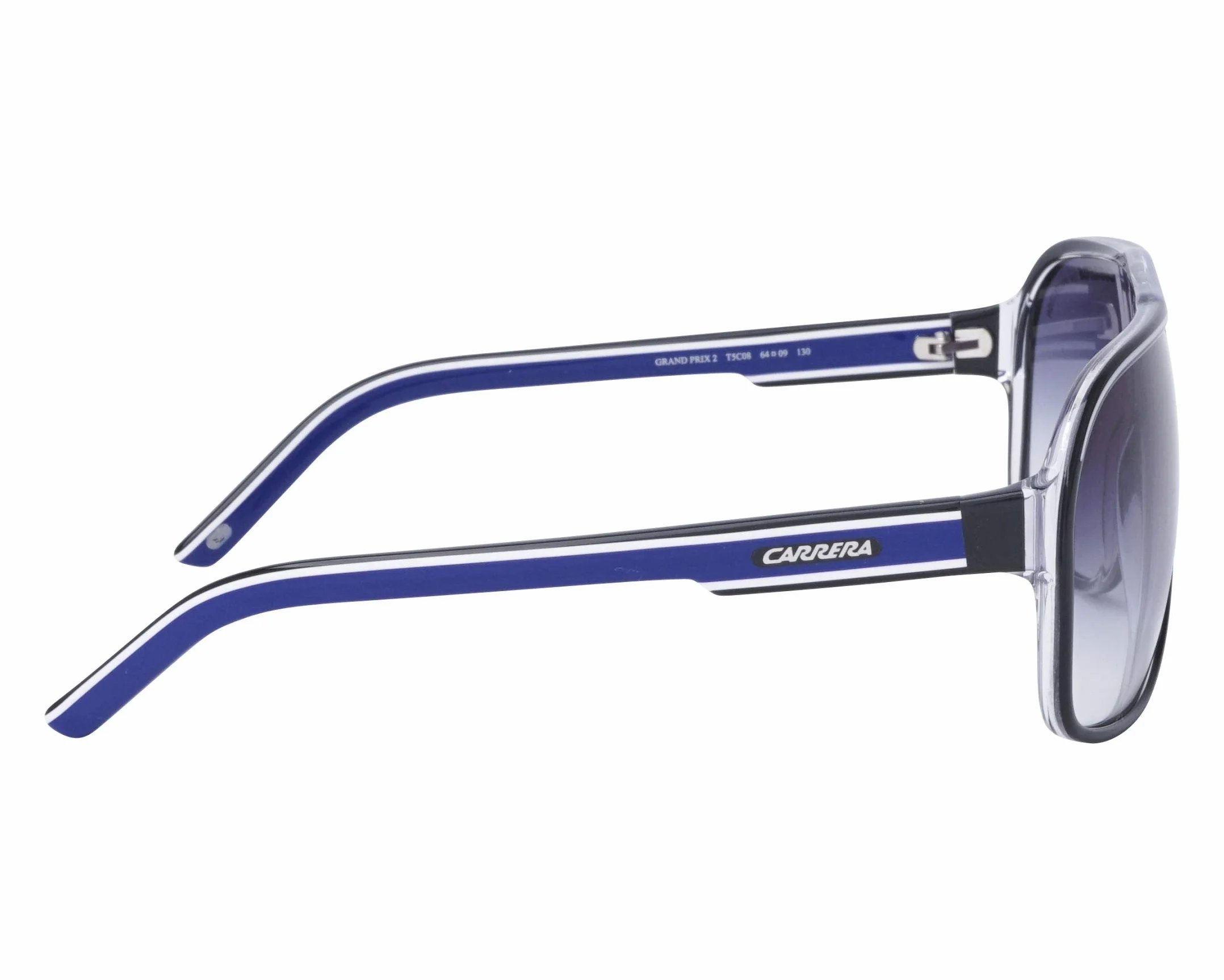 CARRERA GRAND PRIX 2 Okulary Słoneczne T5C BLACKCRYSTAL BLACKWHITEBLUE 64/9/130 Mężczyzna