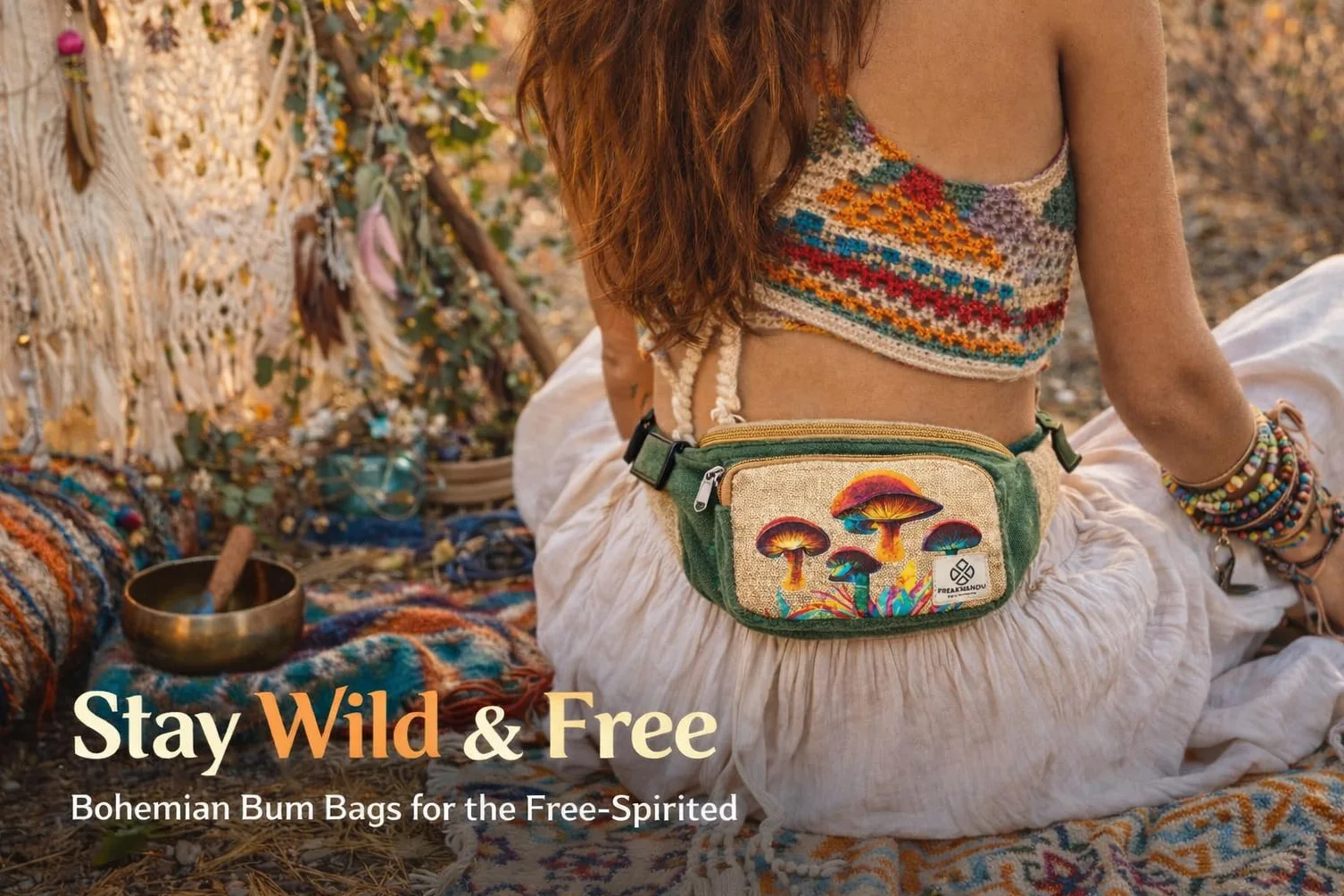 Freakmandu Konopie Pas Biodrowy Torba Crossbody Styl Boho Hippie Ręcznie Saszetka Biodrowa Dla Kobiet Mężczyzn