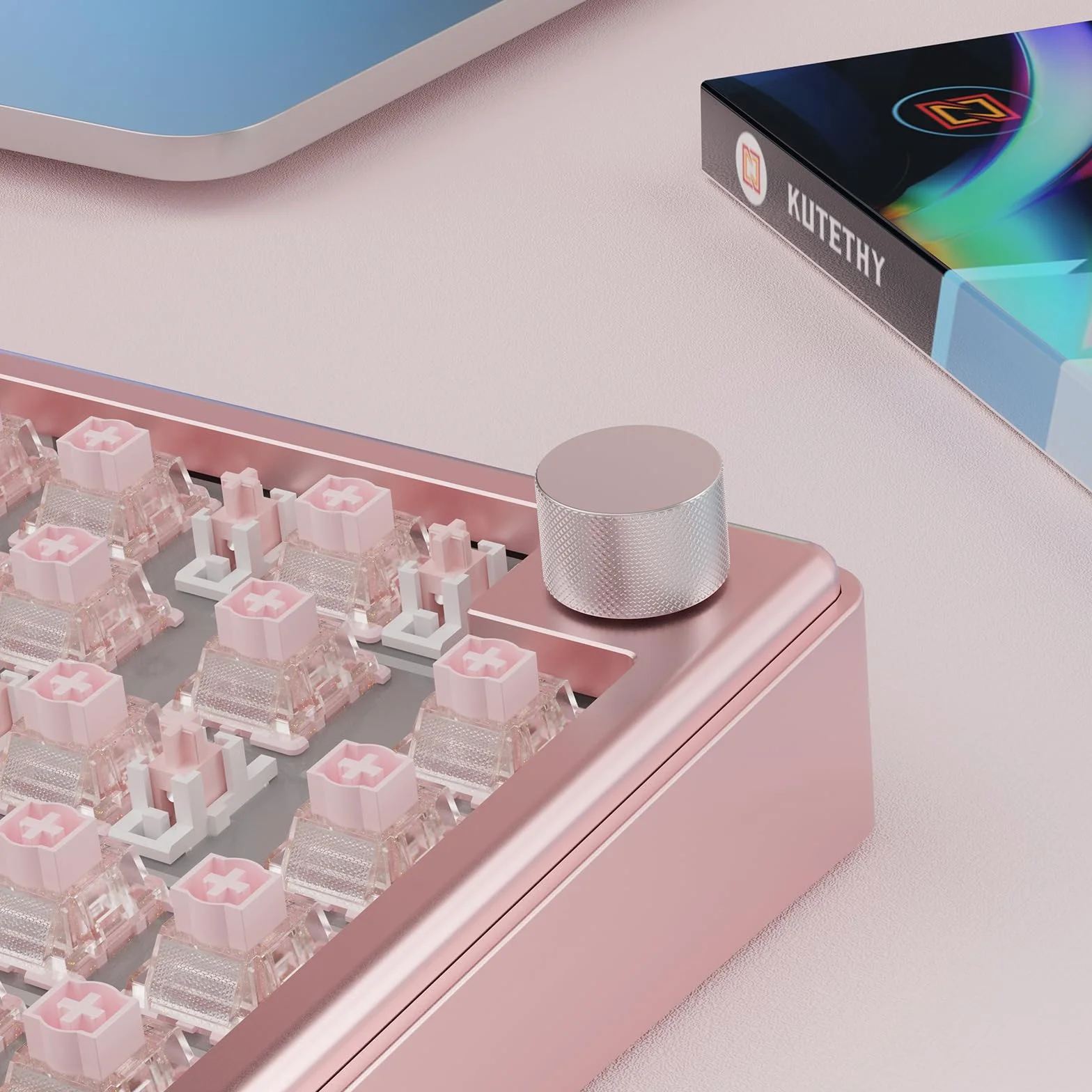 Zjmehty ZHOUWANG Pink Magnetic Keyboard Switches, Linear Factory Pre-lubed Freely Setting Pre-TraveSwitches for Magnetic Gaming Keyboard (36 szt.)