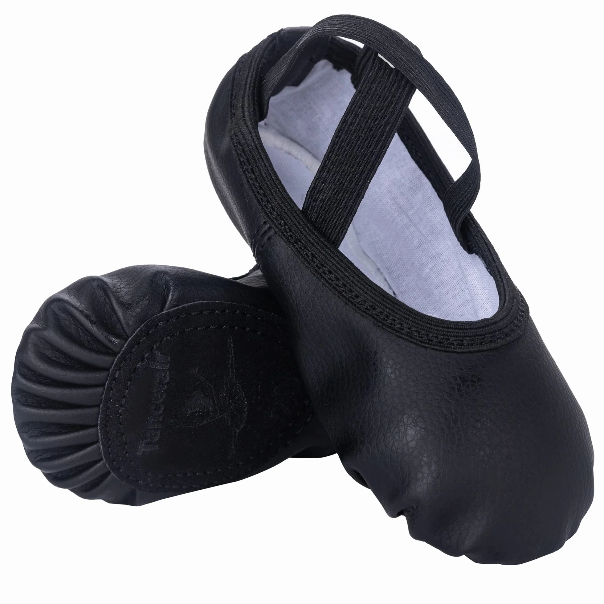 Buty baletowe, skórzane płaskie buty baletowe, buty do tańca baletowego, skórzane buty do tańca z dzieloną podeszwą dla dziewczynek, małych dzieci, kobiet