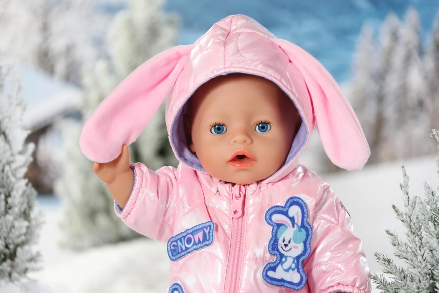 BABY born Kombinezon śnieżny Deluxe 834190 - zimowy strój dla lalek 43 cm z pasującymi rękawiczkami i okularami przeciwsłonecznymi - odpowiedni dla dzieci od 3 lat