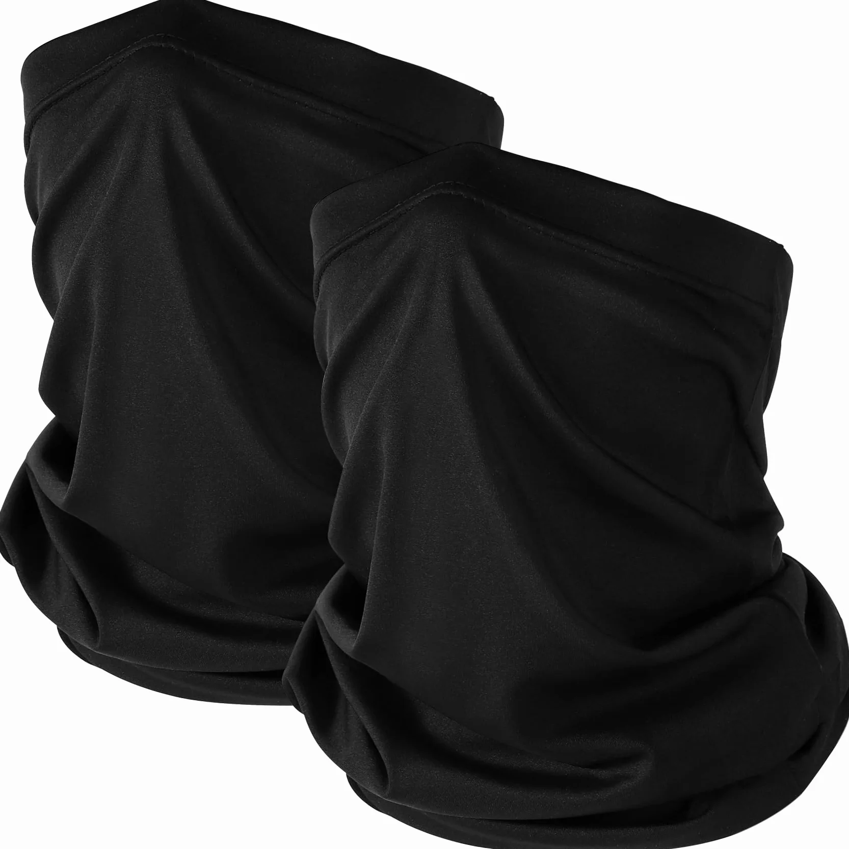 Chusta wielofunkcyjna, bandana, 2 sztuki, chusta na szyję, męska i damska, sportowa, wielofunkcyjna, oddychająca, wiatroszczelna, do jazdy na motocyklu, biegania, wędrówek, jazdy na rowerze (Czarny)