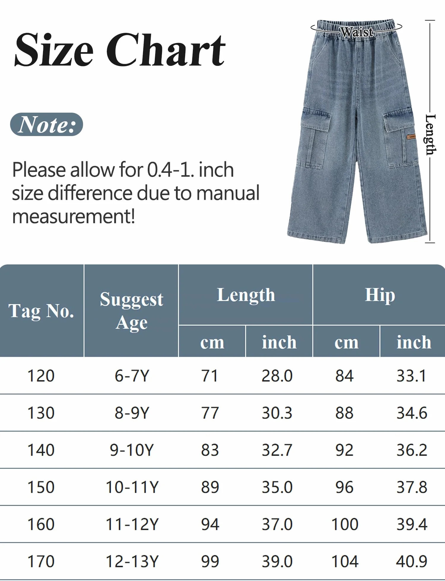 Happy Cherry - Baggy Jeans chłopięce szerokie spodnie dżinsowe chłopięce Y2K Streetwear Spodnie dziecięce Nastolatek Hip Hop Streetwear Casual na lato Wiosna Jesień Zima - 110-164