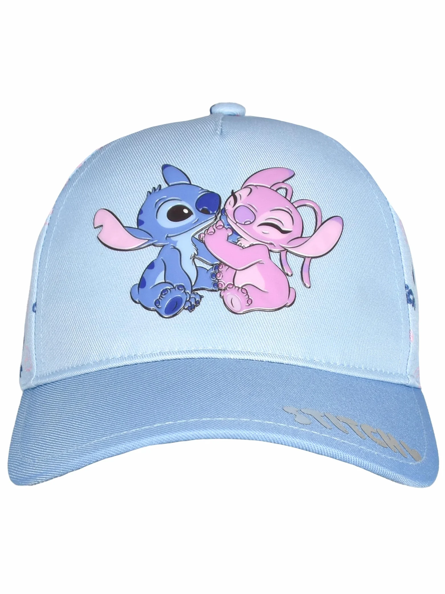 Disney Lilo & Stitch czapka dla dziewczynek - Stitch & Angel dziecięca czapka bejsbolówka regulowana niebieska
