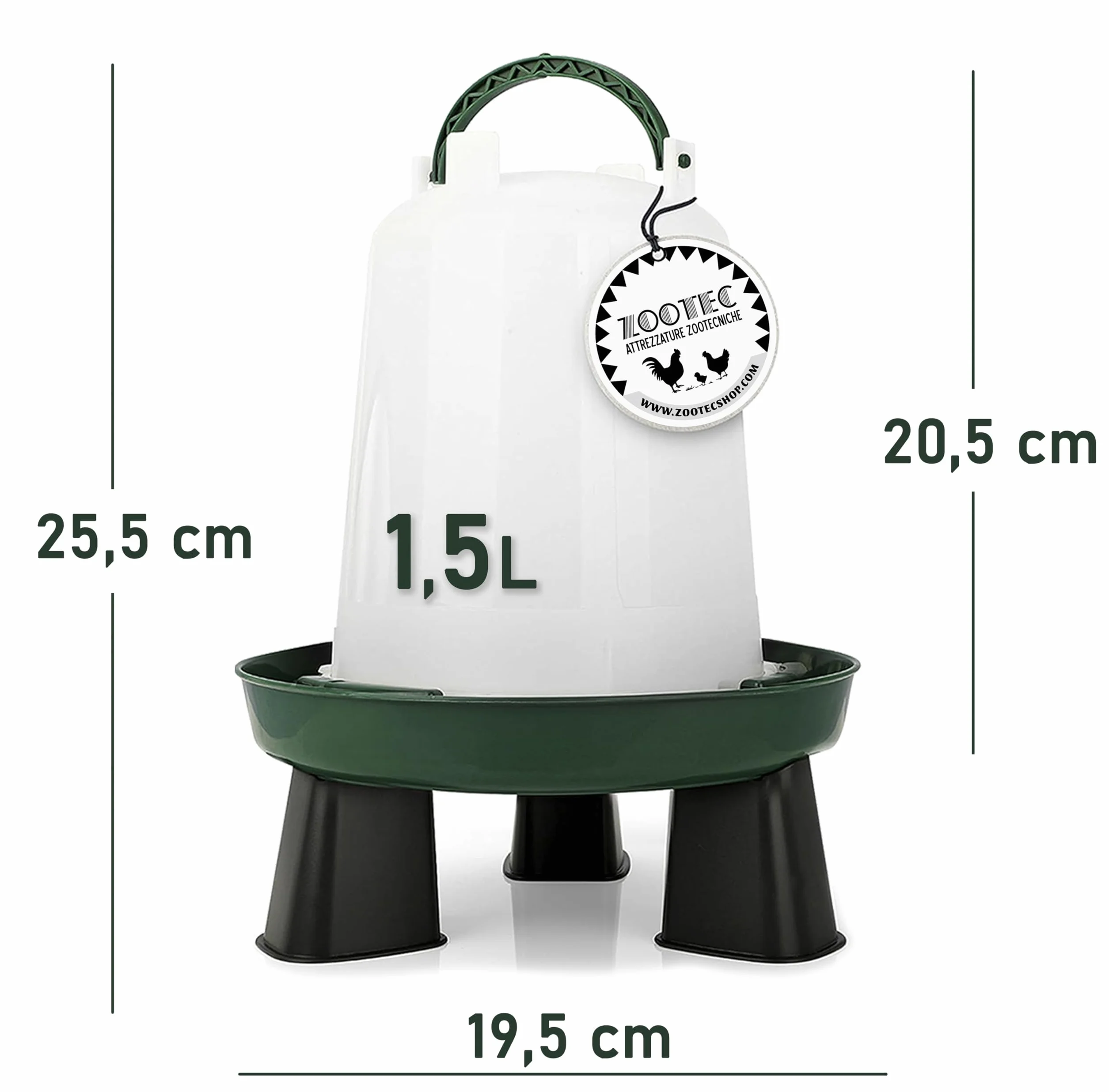 Karmnik dla Piskląt 1 kg i Poidło dla Piskląt 1,5 l – Wykonane z Przezroczystego, Wytrzymałego Tworzywa Sztucznego – Zdejmowane Nóżki, Dla Kur i Przepiórek