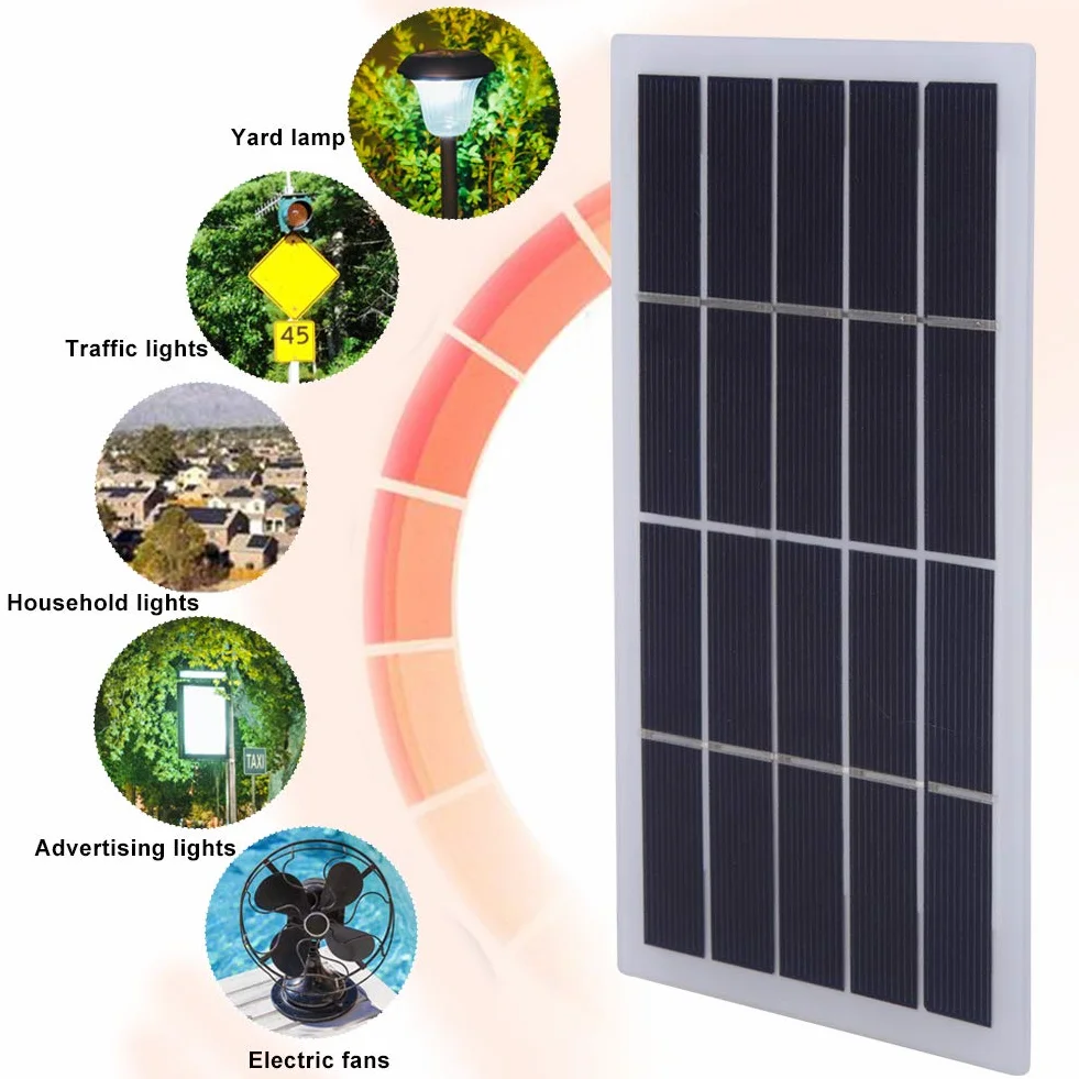 2W 5V Mini Panel Słoneczny, Krzem Polikrystaliczny DIY Panel Słoneczny, Przenośna ładowarka do Panelu Słonecznego, 173x99mm