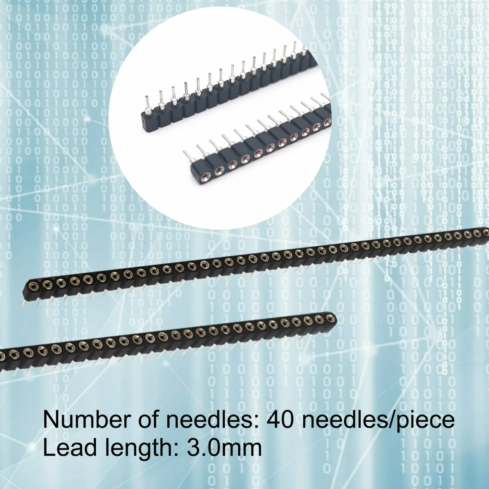 5 szt. 1 x 40 P 2,54 mm okrągły otwór żeński nagłówek cyna pojedynczy rząd 40 pinów PCB IC kryształowe złącze gniazda