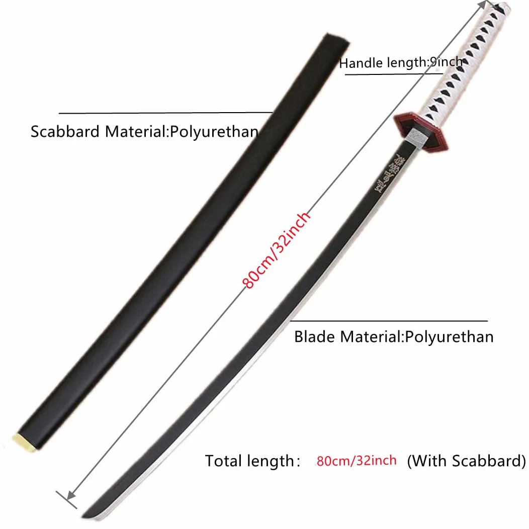 Damdos miecz pianka PU 80 cm Halloween cosplay broń demon pogromcy Tomioka Giyuu Kamado Tanjirou