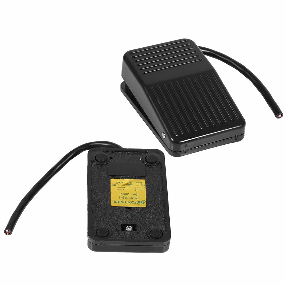 Przełącznik pedału nożnego, 220 V / 380 V, elektryczne sterowanie, wyłącznik sieciowy, mechaniczny z kablem 10 cm