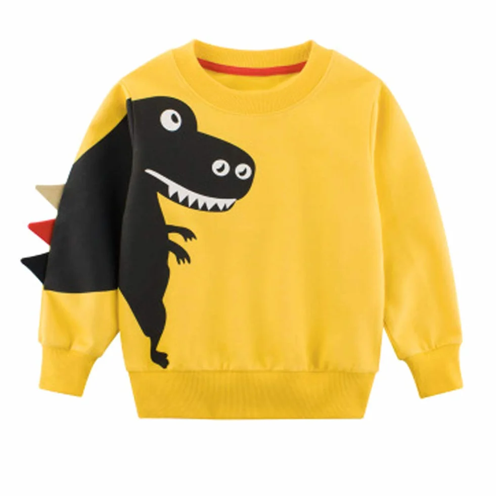Bluzy z dinozaurem T-Rex dla chłopców bawełniane z długim rękawem