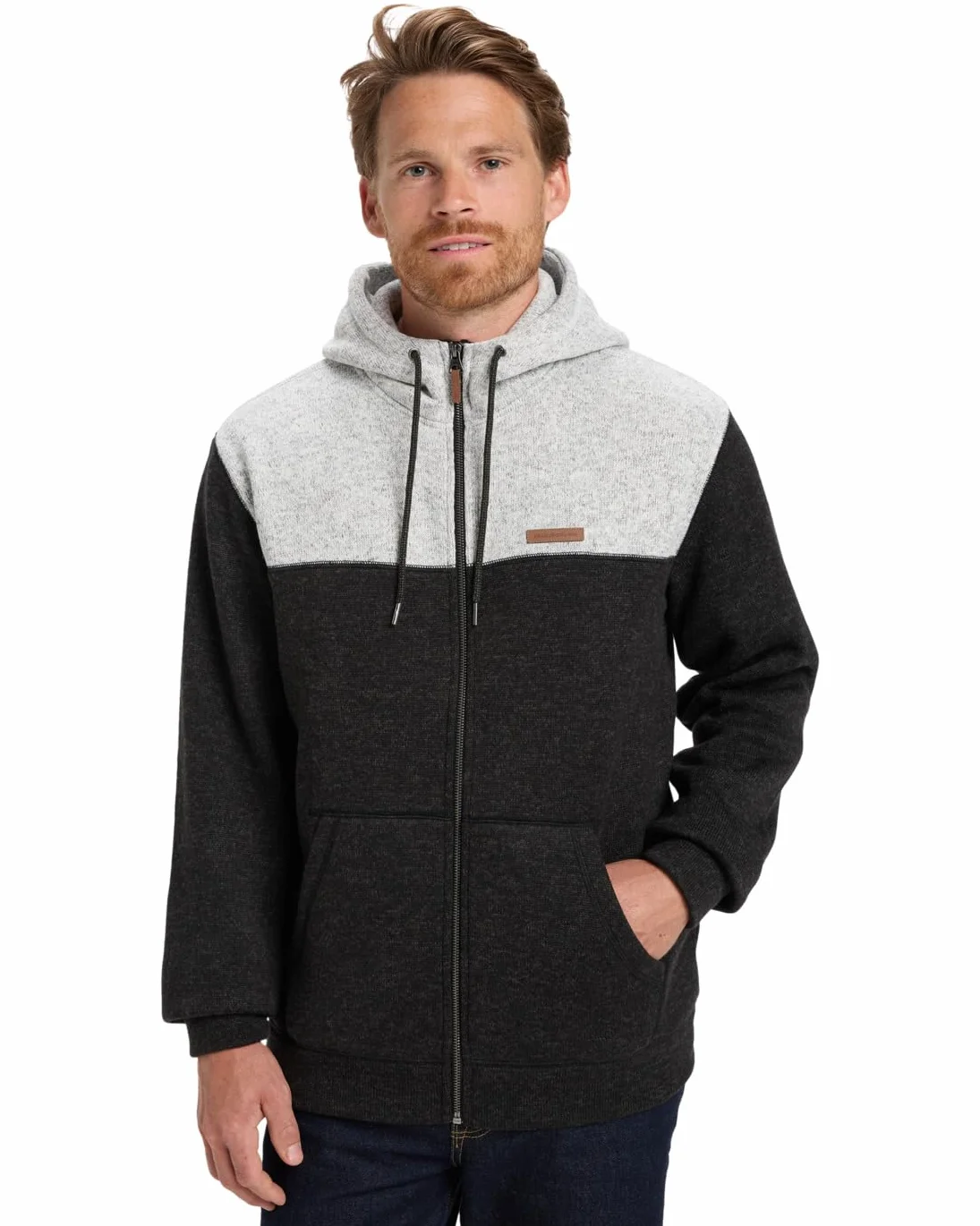 Quiksilver Keller Block Zip Sweter Polarowy Czarny L