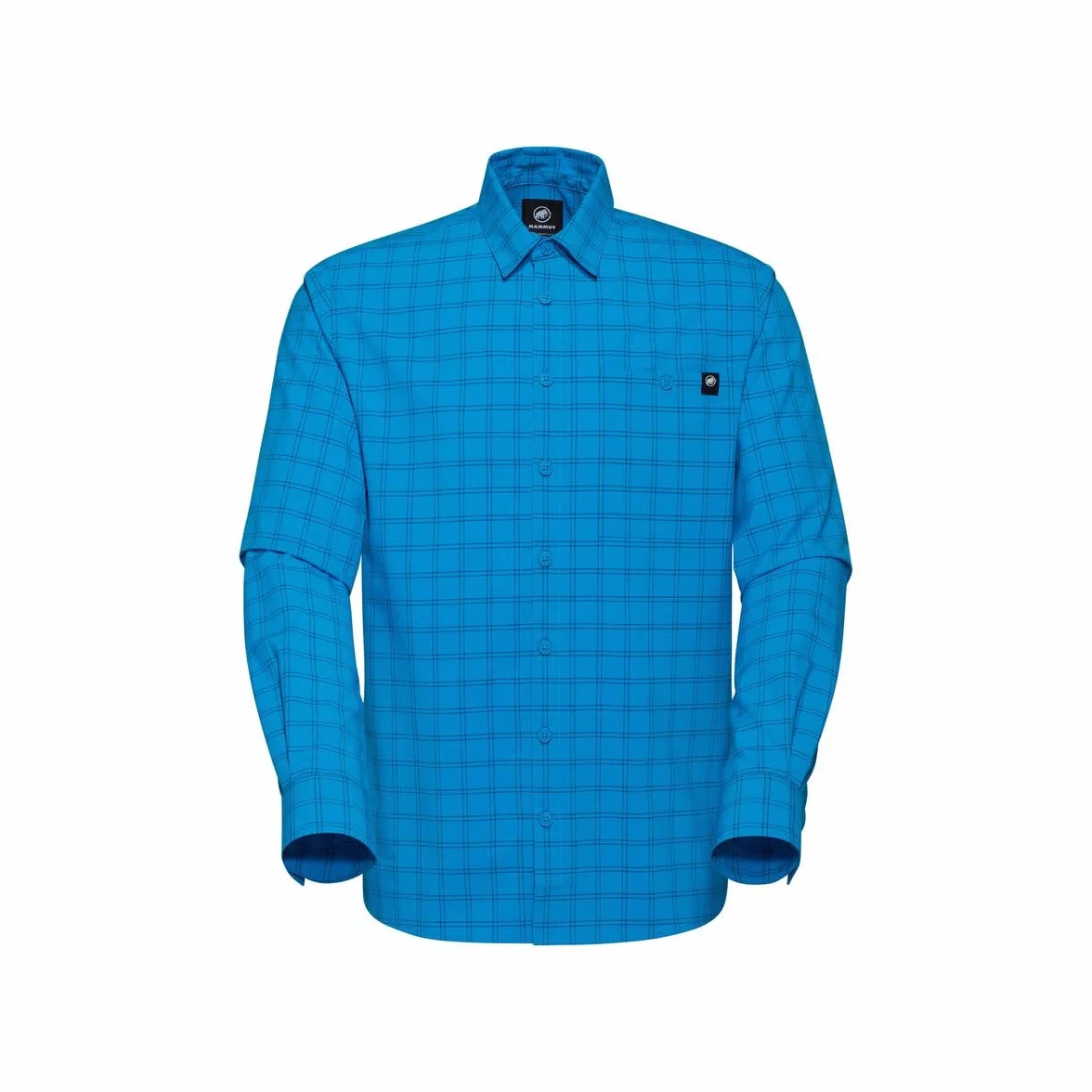 Mammut Lenni Longsleeve Shirt Men – Koszula Trekkingowa Męska | Długi Rękaw, Ochrona UV, Szybkoschnąca i Oddychająca | Rozmiar S, Glacier Blue-marine