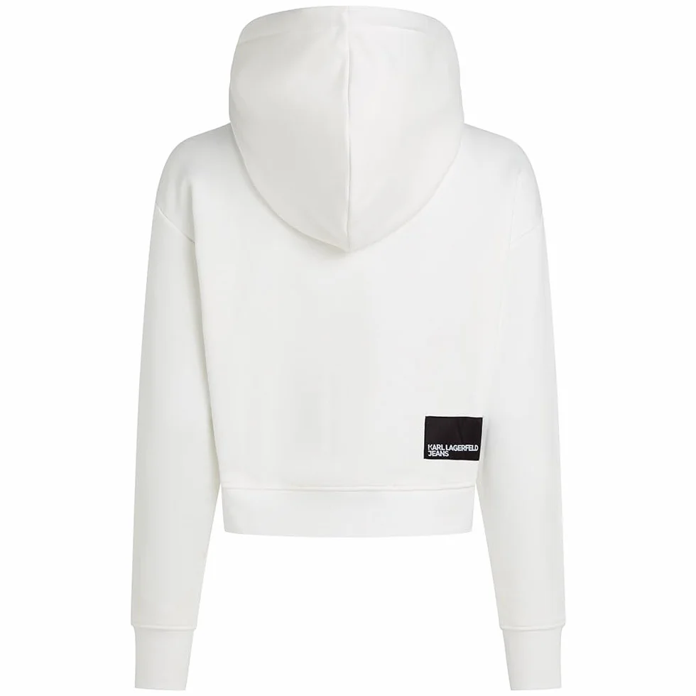 Karl Lagerfeld Jeans Damskie Essential Logo Hoodie Regular Fit Biały S