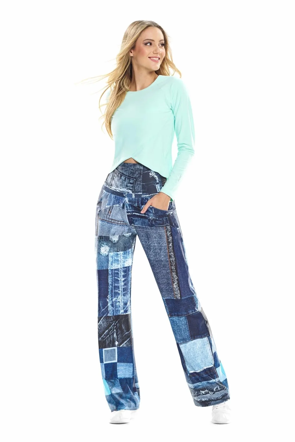 WINSHAPE Functional Comfort Culottes Cul101c “high Waist” Mit Patchwork-print - Spodnie lekkoatletyczne Kobiety