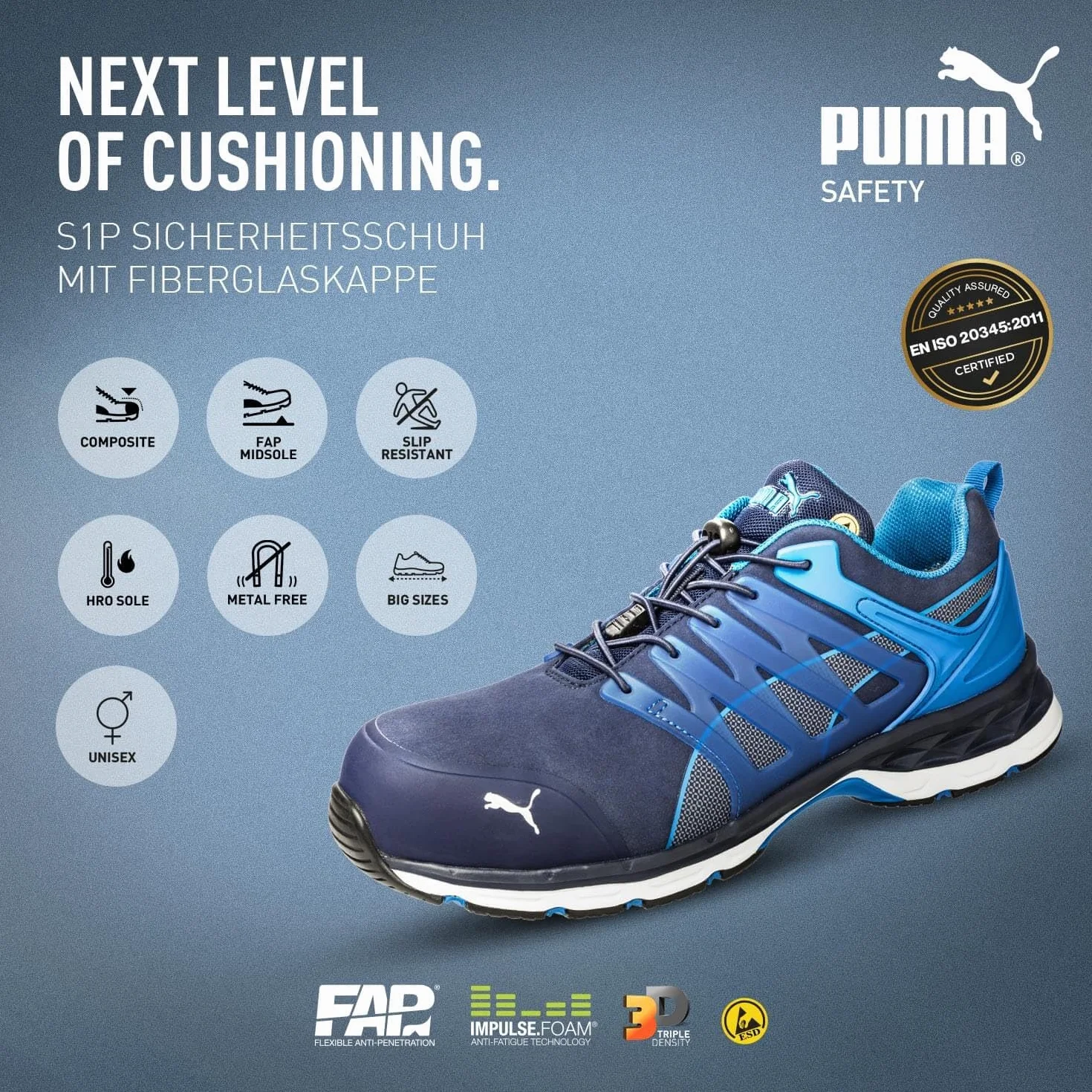 Buty robocze BHP Velocity 2.0 Blue Low 643850 S1P ESD rozmiar 39 Puma