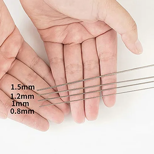 20 szt. 50 cm drut sprężynowy ze stali nierdzewnej - 0,2-3 mm (0,8 mm)